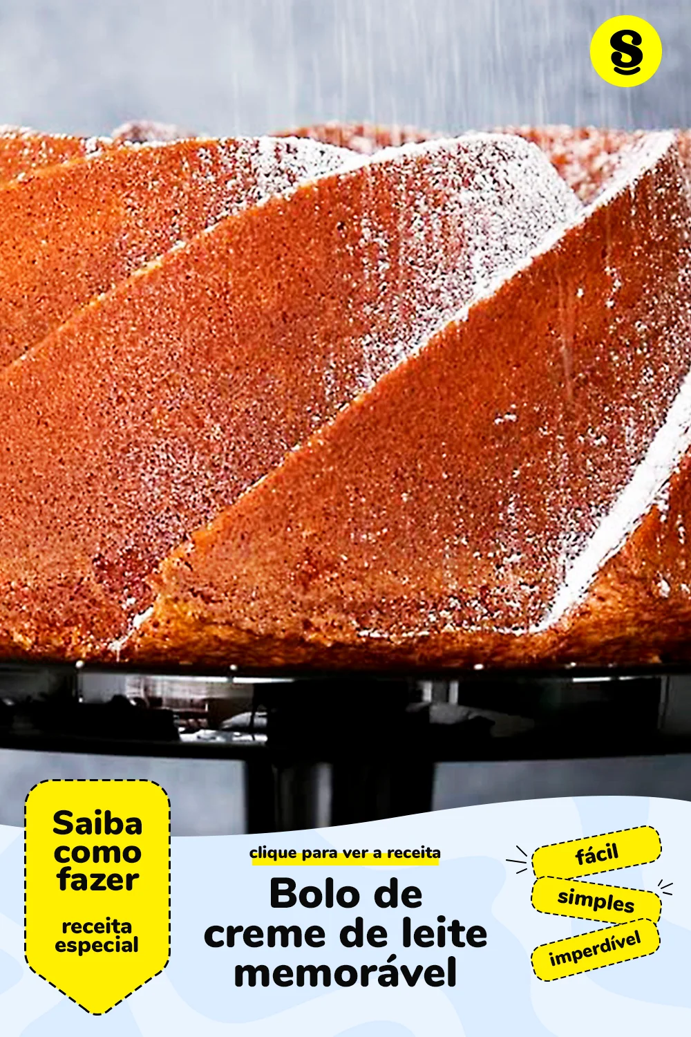 Receita de bolo de creme de leite