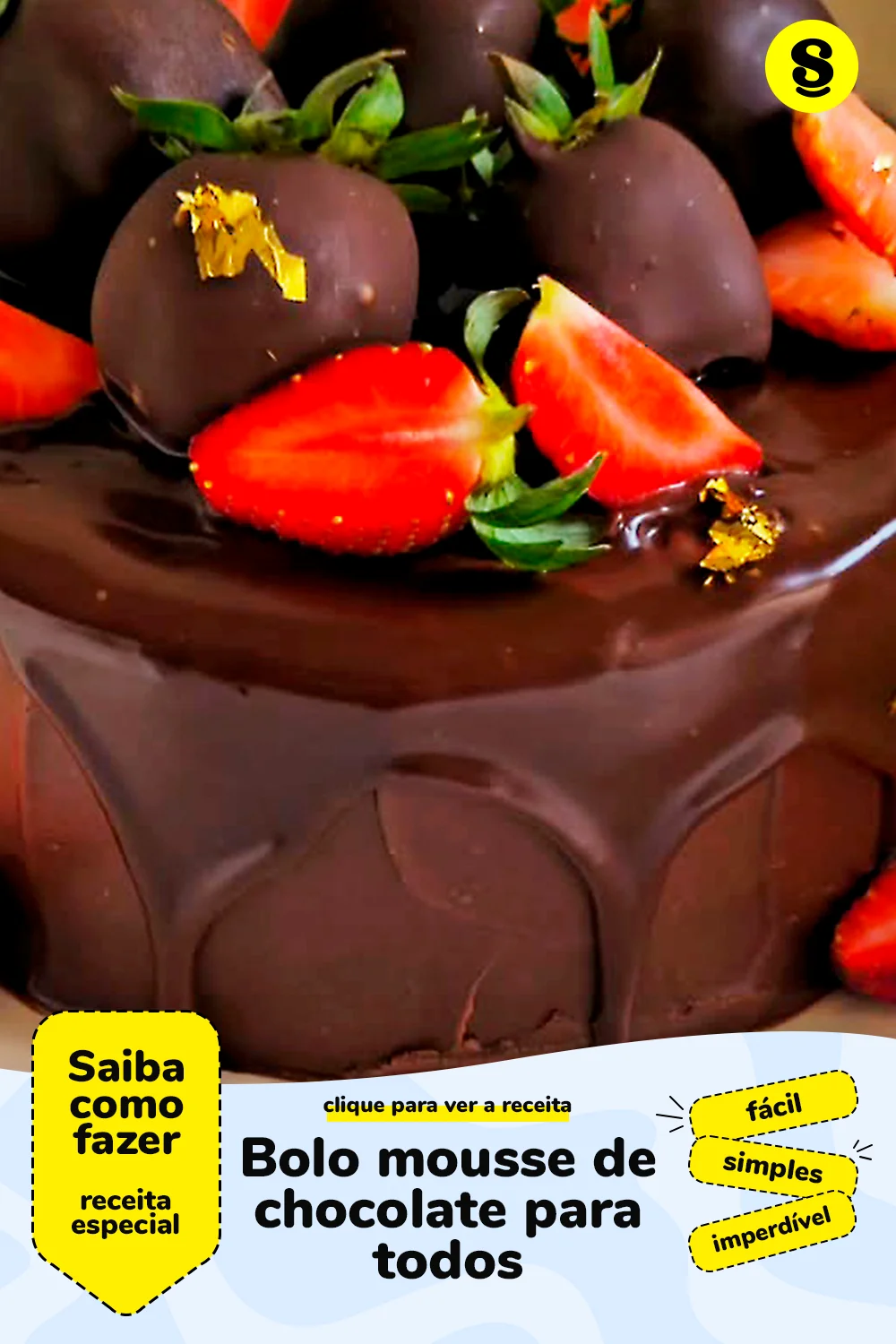 Receita de bolo mousse de chocolate
