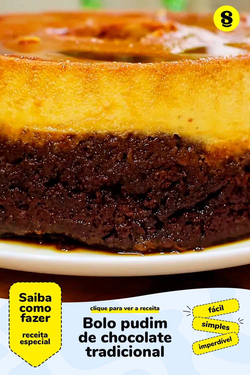 Receita de bolo pudim de chocolate