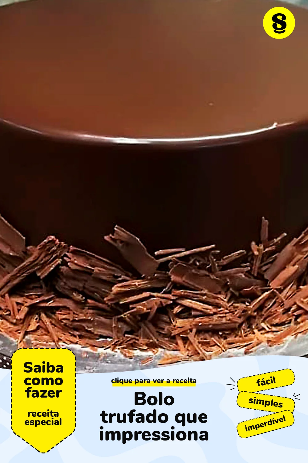 Receita de bolo trufado