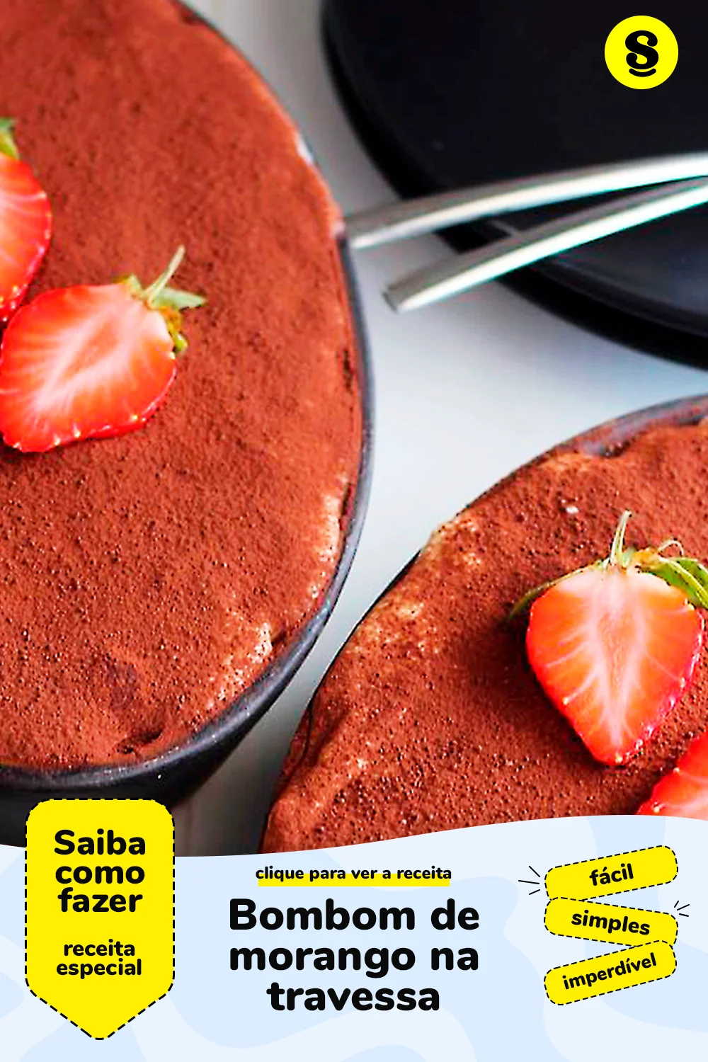 Receita de bombom de morango na travessa