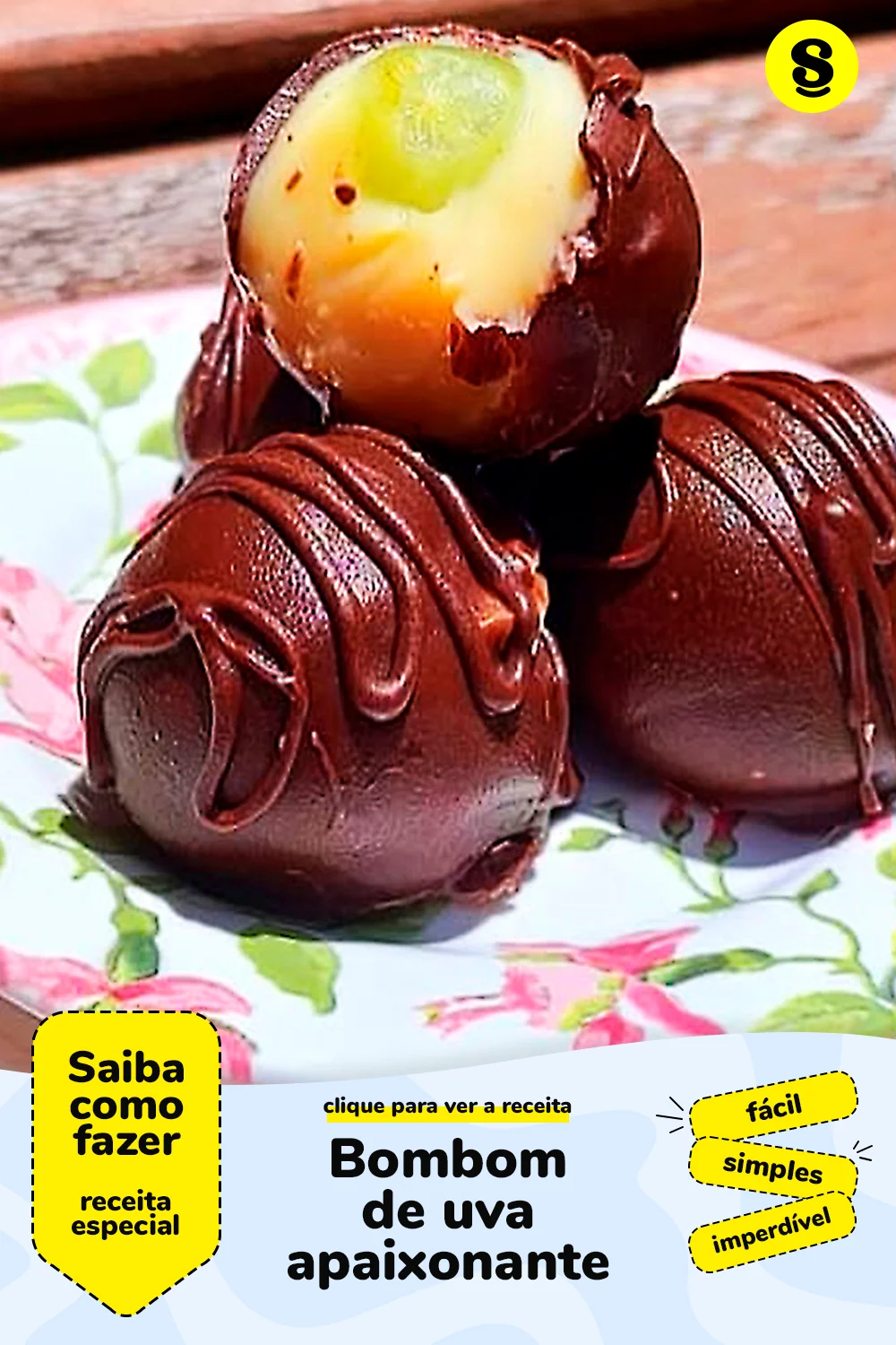 Receita de bombom de uva