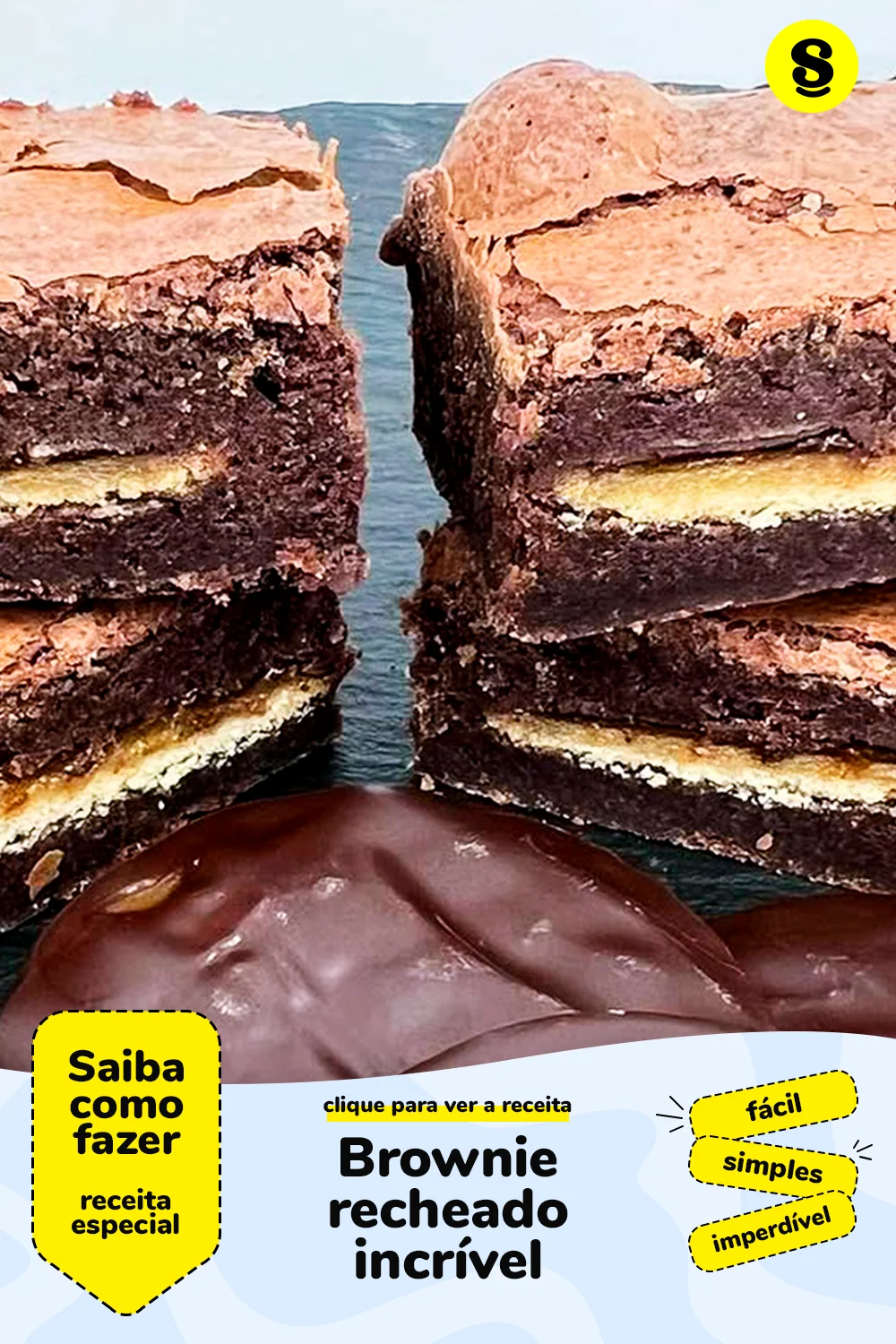 Receita de brownie recheado