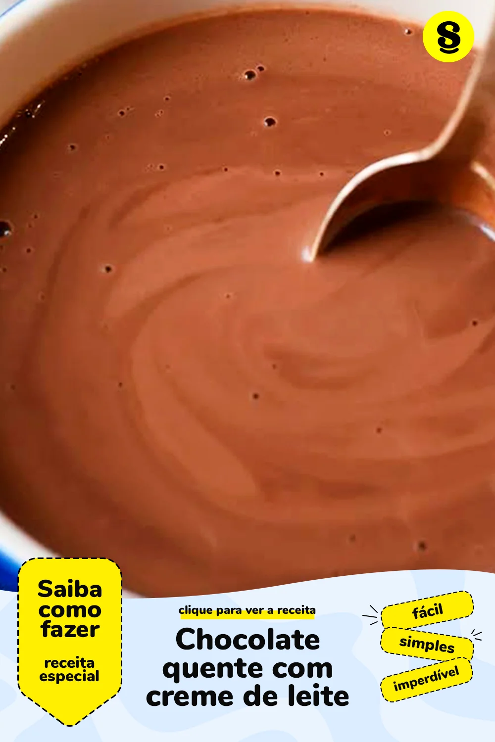 Receita de chocolate quente com creme de leite
