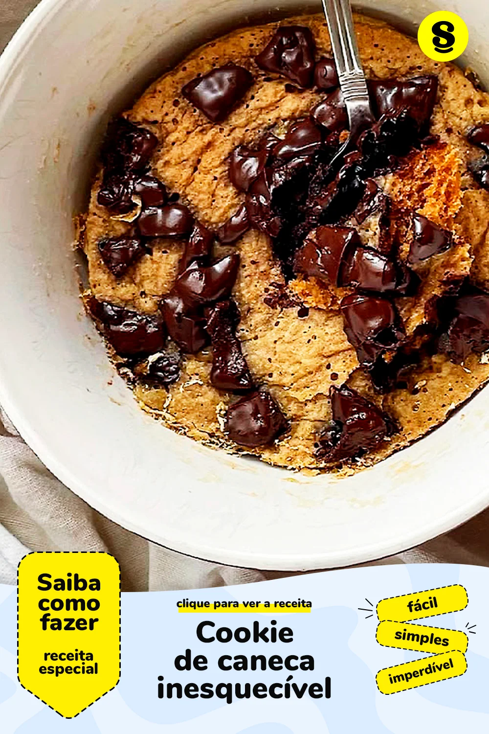 Receita de cookie de caneca