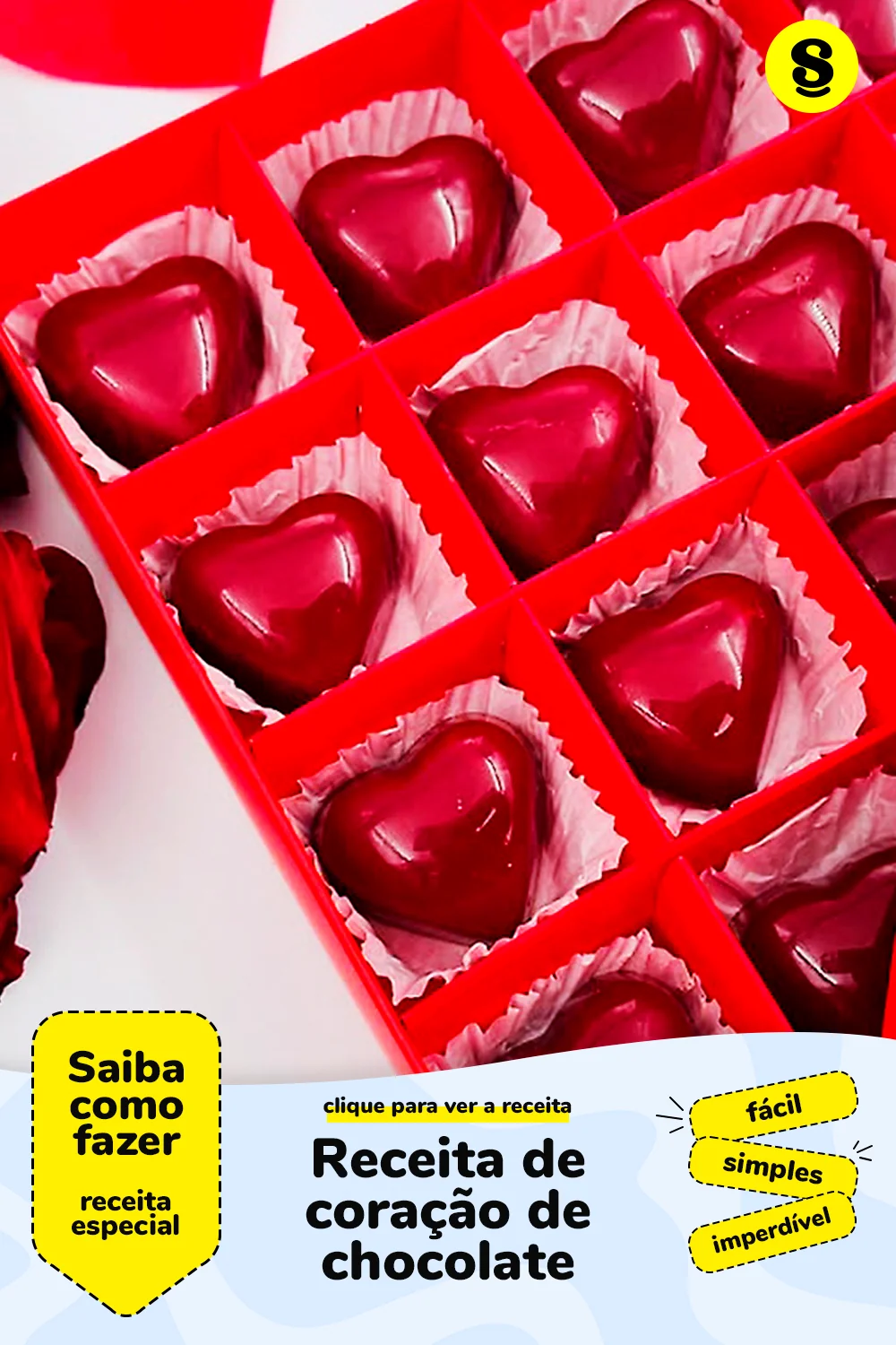 Receita de coração de chocolate