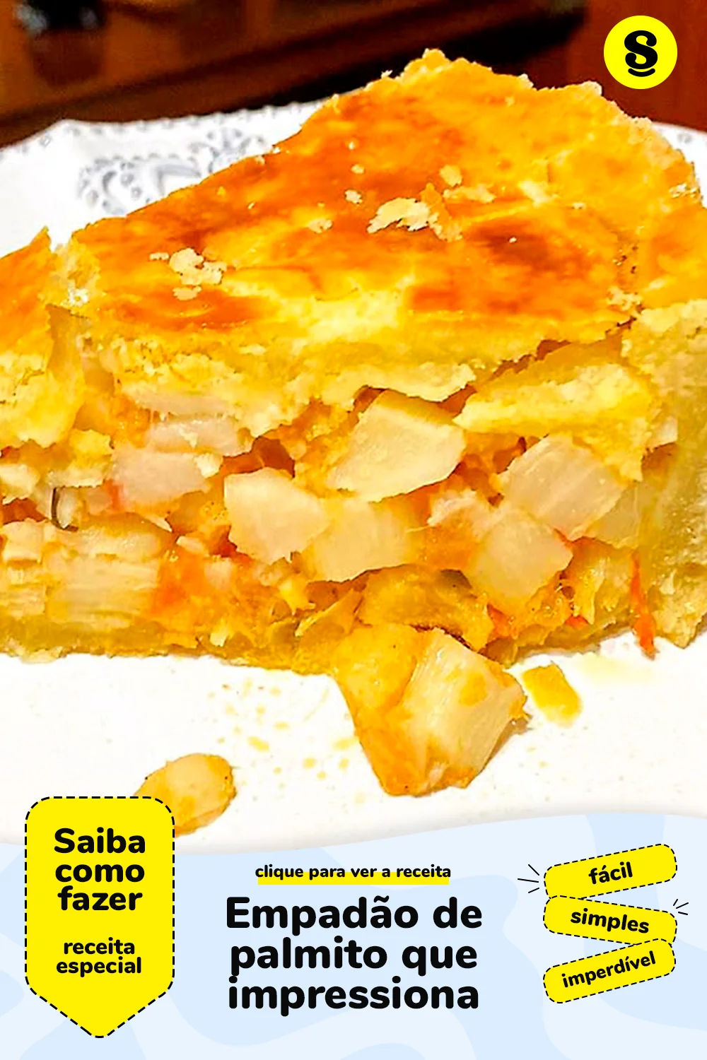 Receita de empadão de palmito
