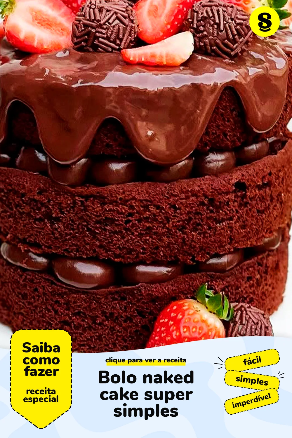 Receita de bolo naked cake