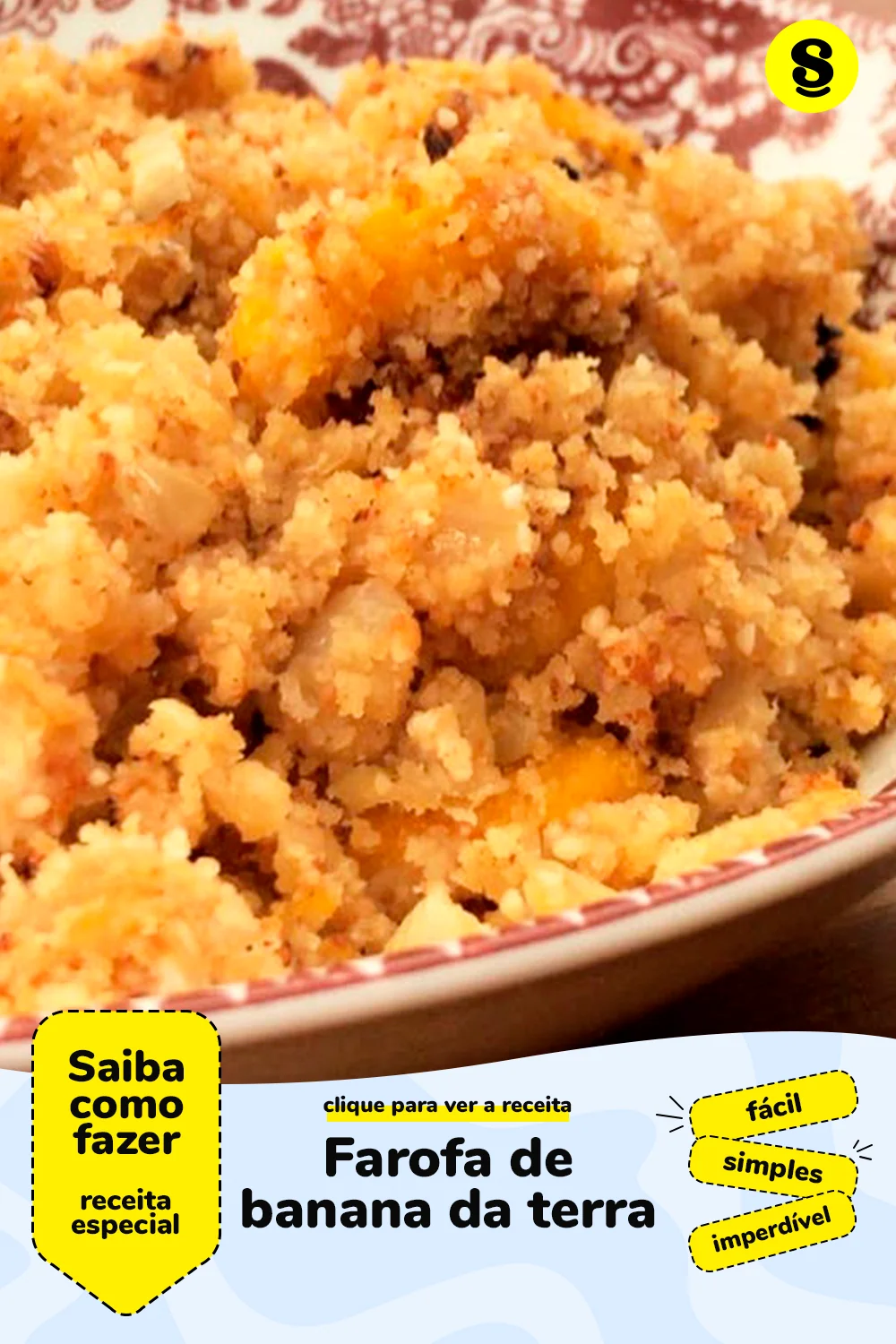 Receita de farofa de banana da terra