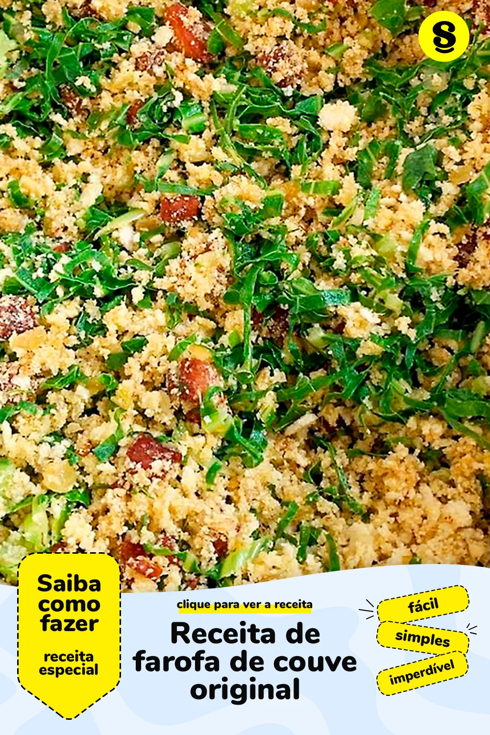 Receita de farofa de couve