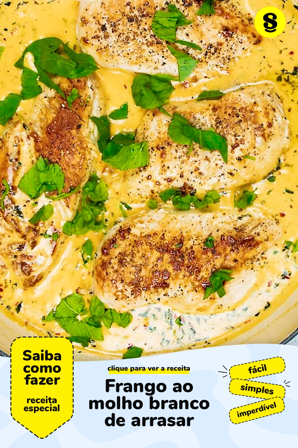 Receita de frango ao molho branco