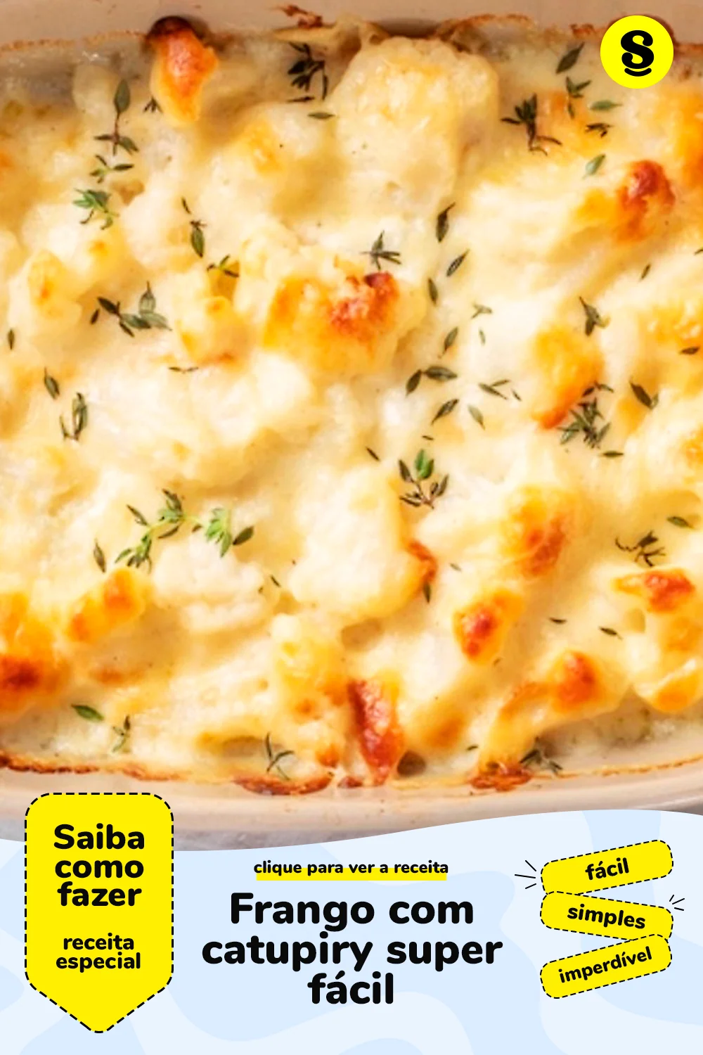 Receita de frango com catupiry