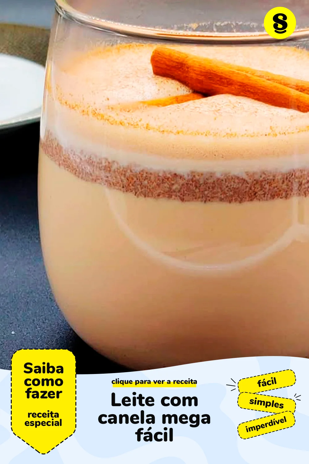 Receita de leite com canela