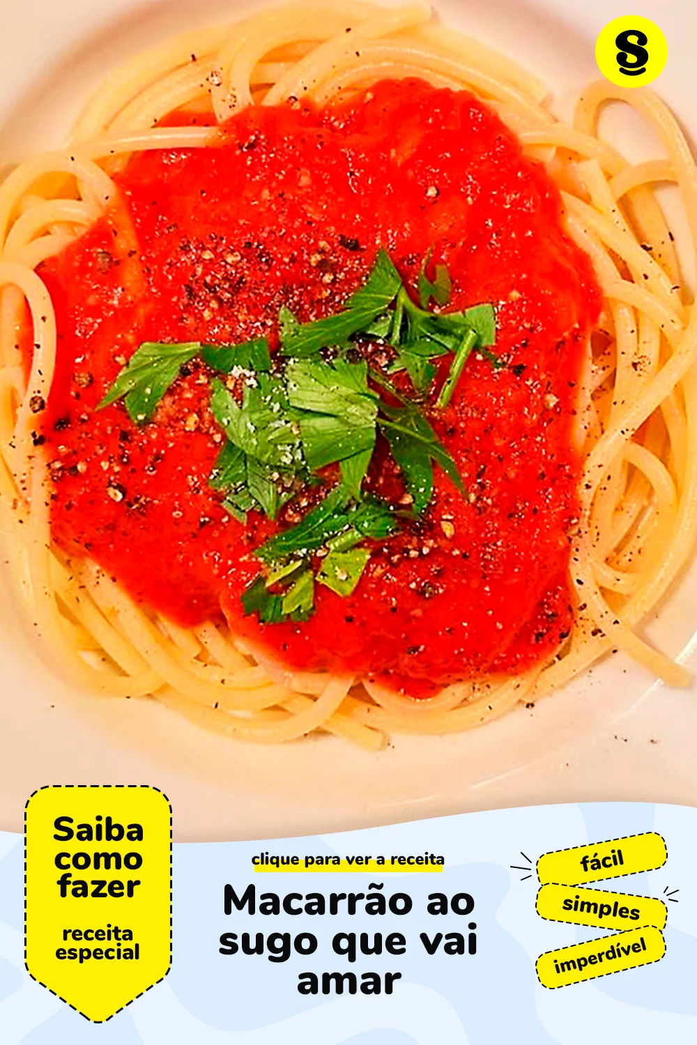 Receita de macarrão ao sugo