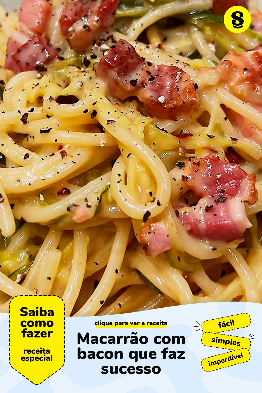 Receita de macarrão com bacon