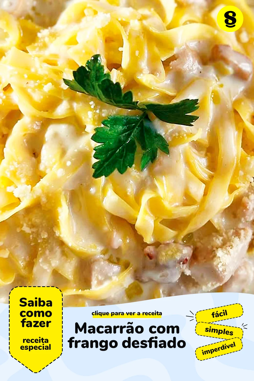Receita de macarrão com frango desfiado