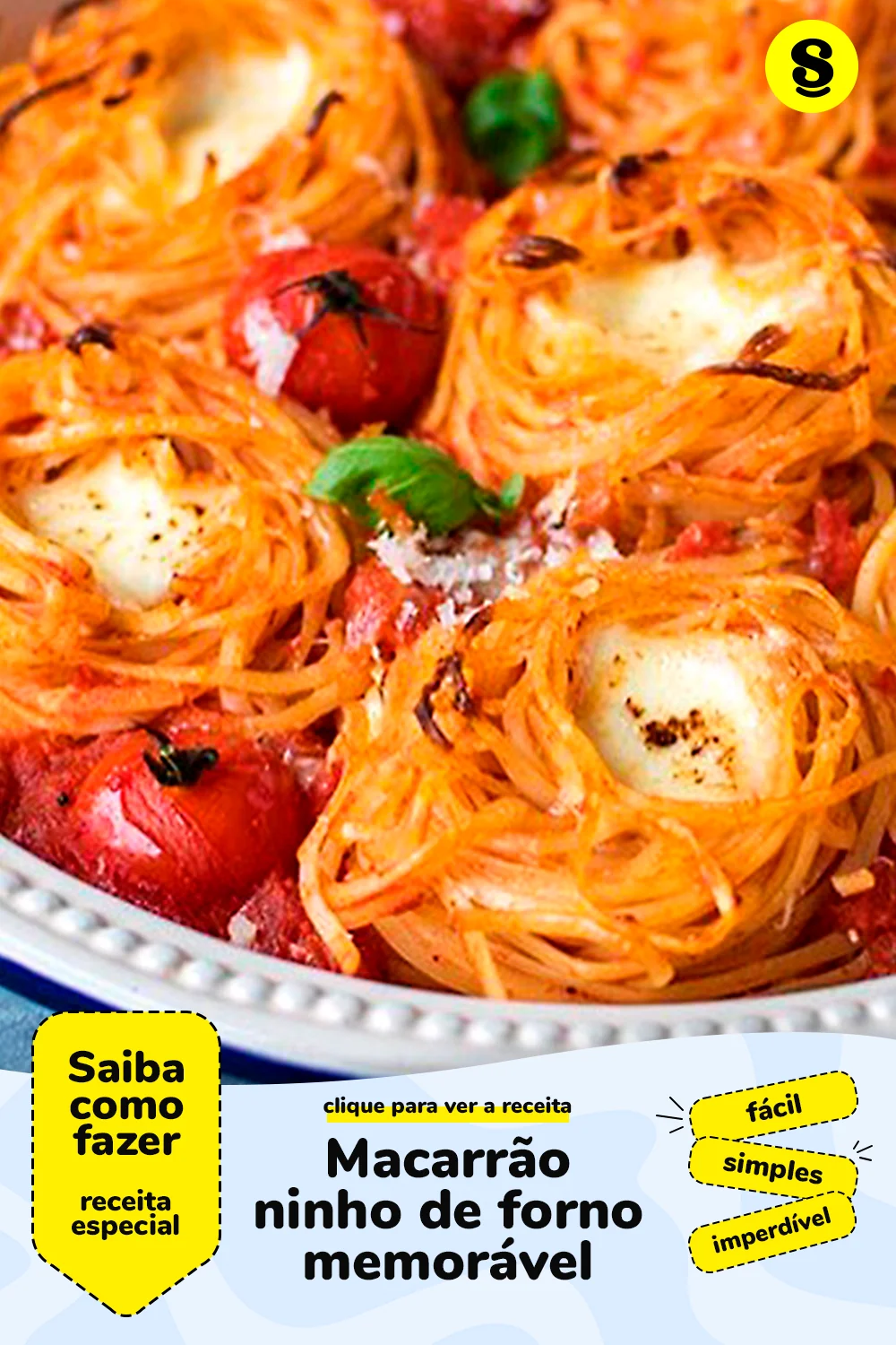 Receita de macarrão ninho de forno