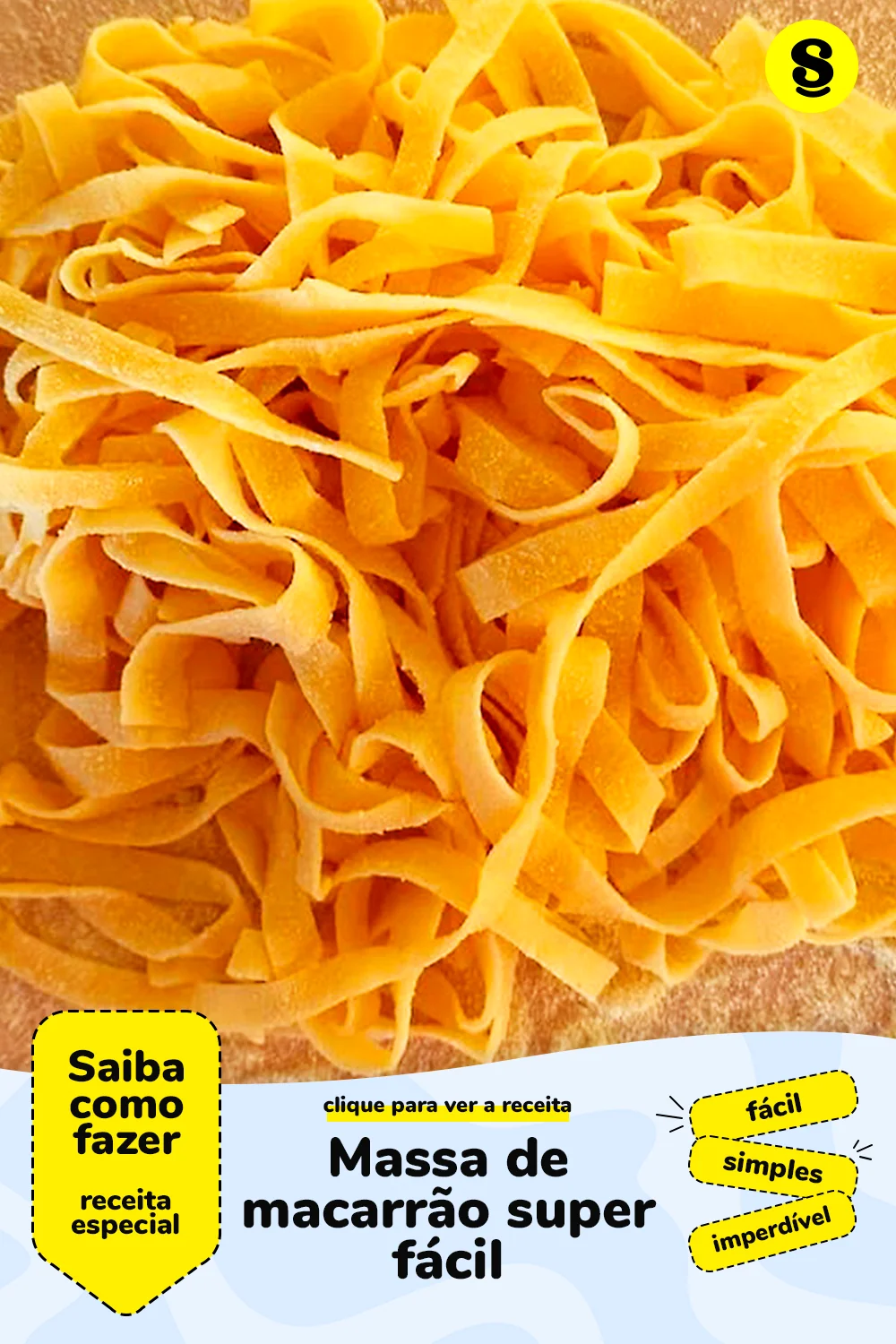 Receita de massa de macarrão