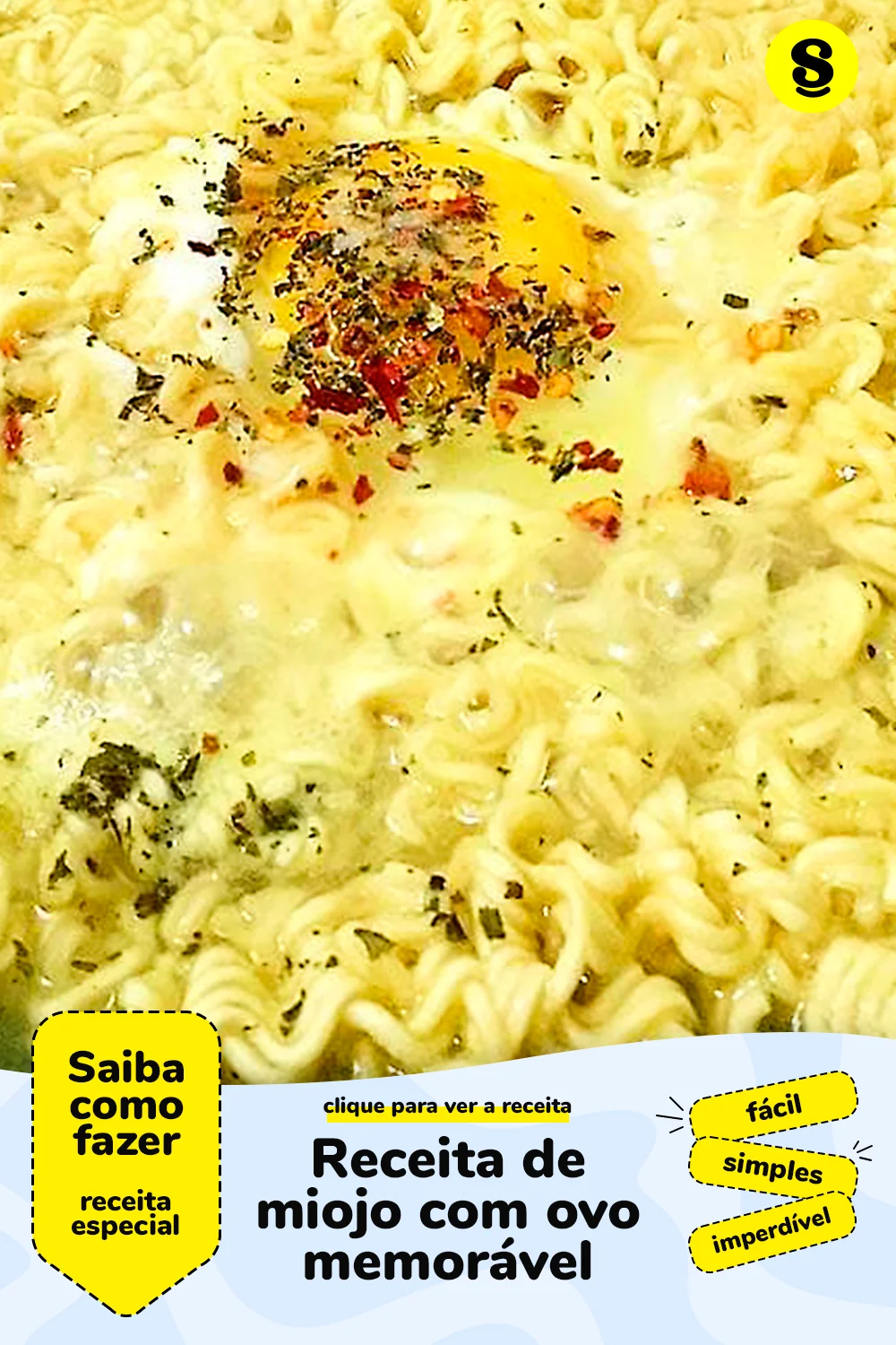 Receita de miojo com ovo