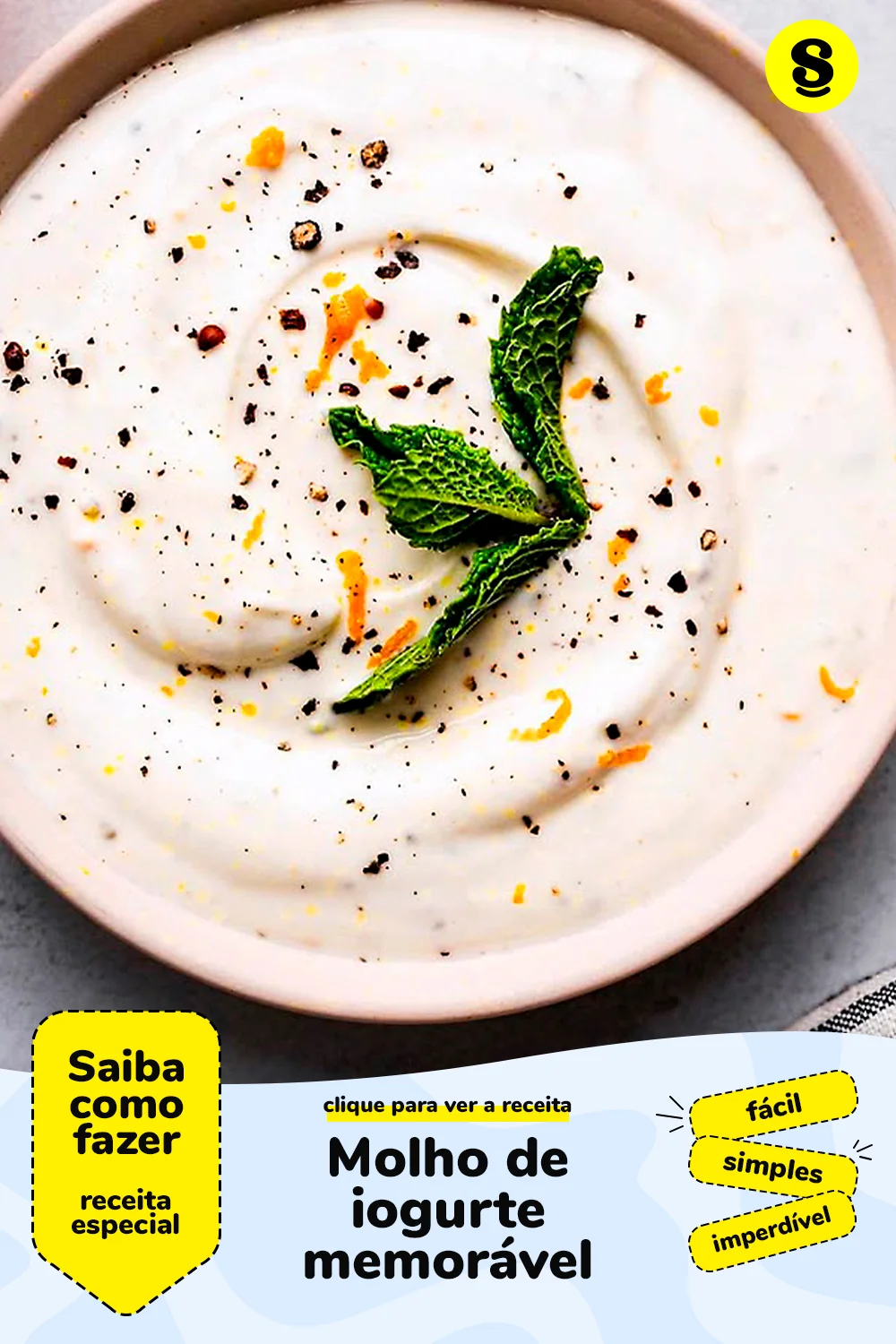 Receita de molho de iogurte