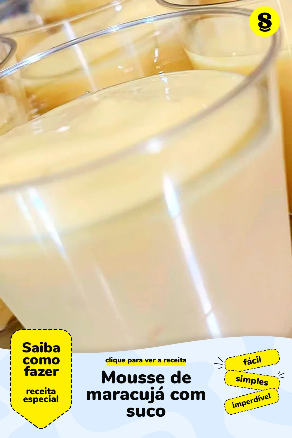 Receita de mousse de maracujá com suco