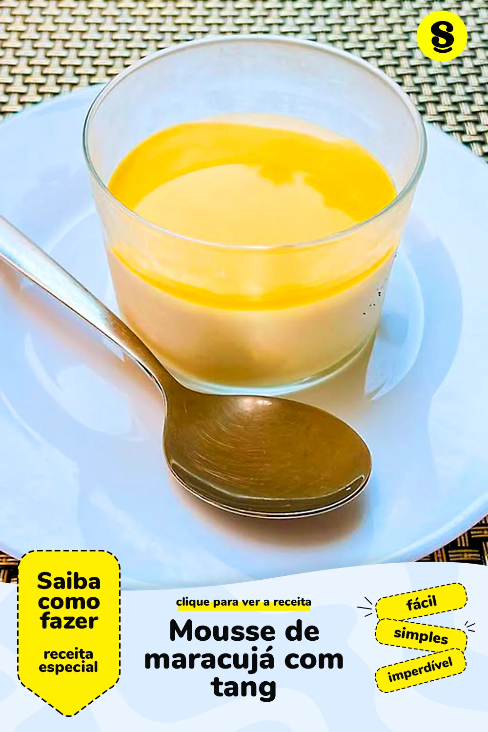 Receita de mousse de maracujá com tang