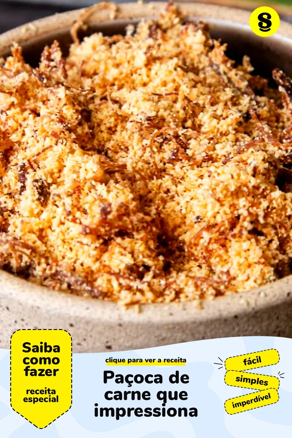 Receita de paçoca de carne