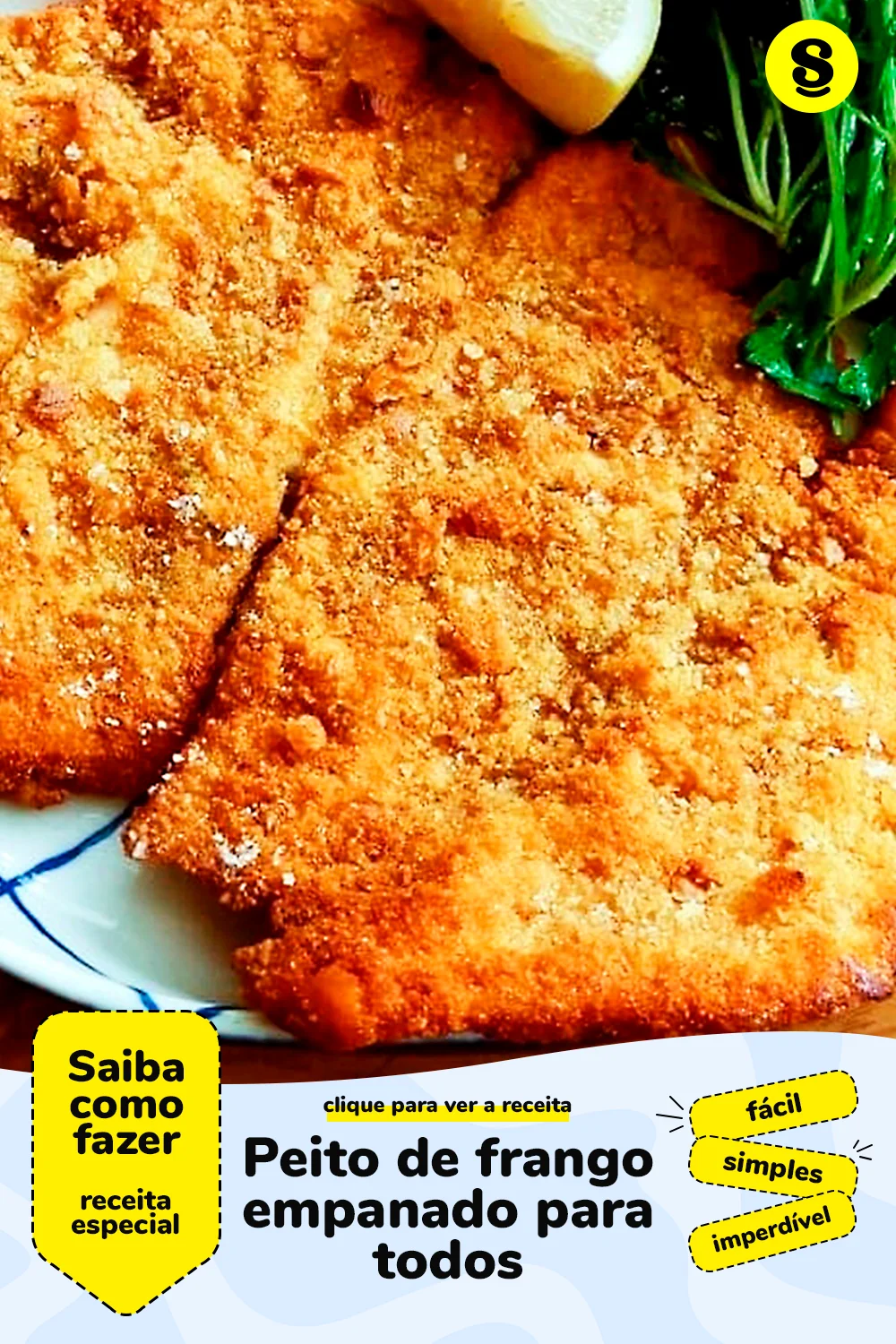 Receita de peito de frango empanado