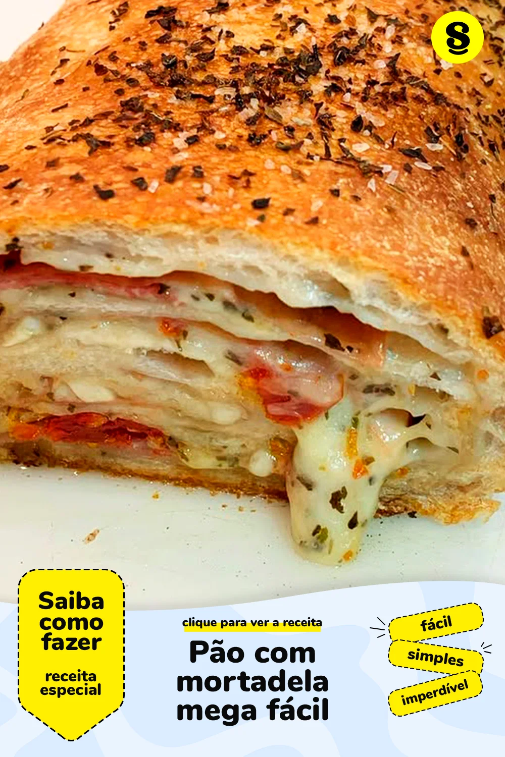 Receita de pão com mortadela
