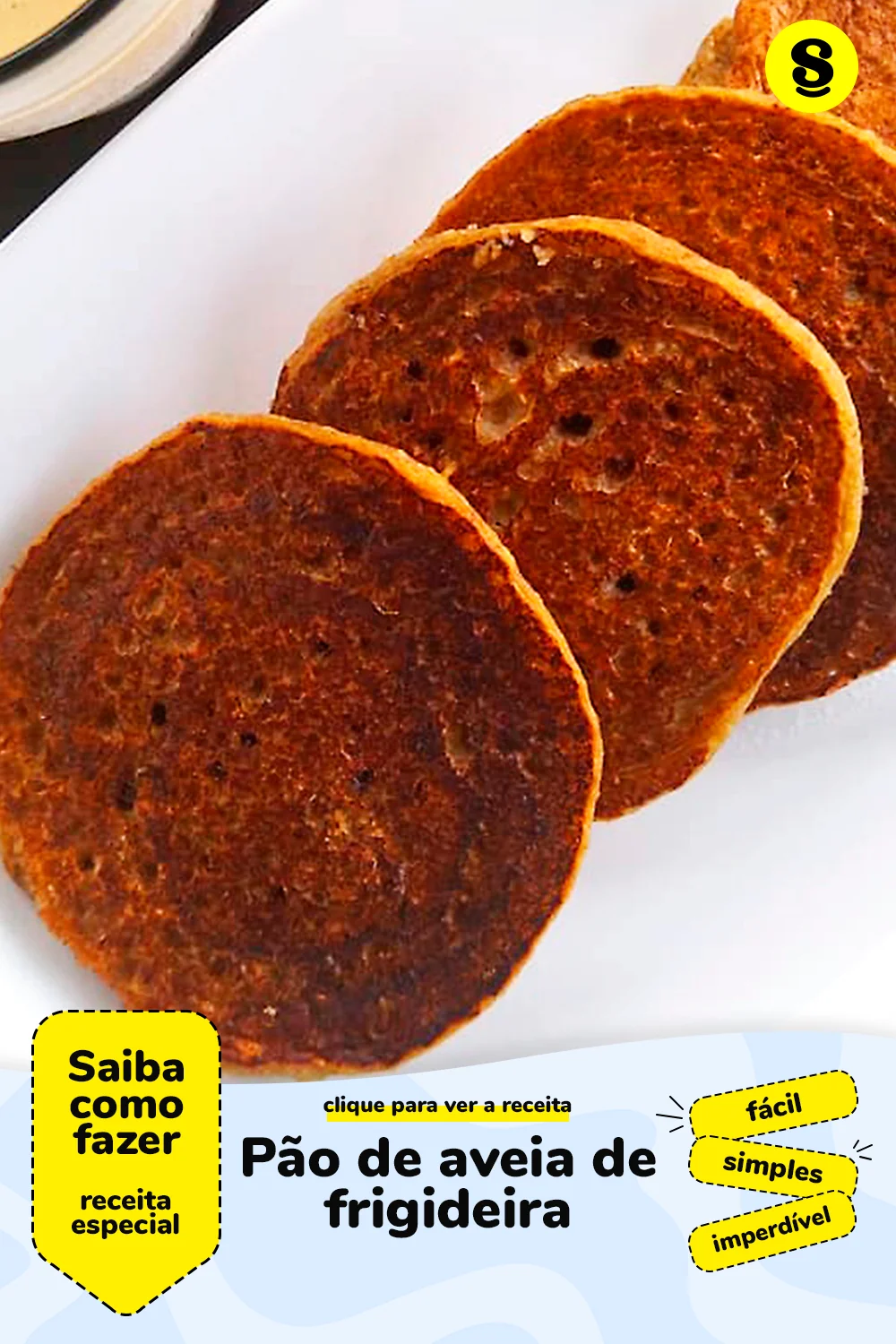 Receita de pão de aveia de frigideira
