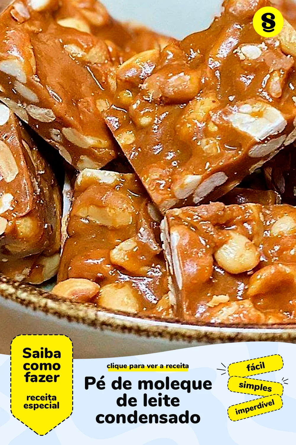 Receita de pé de moleque de leite condensado
