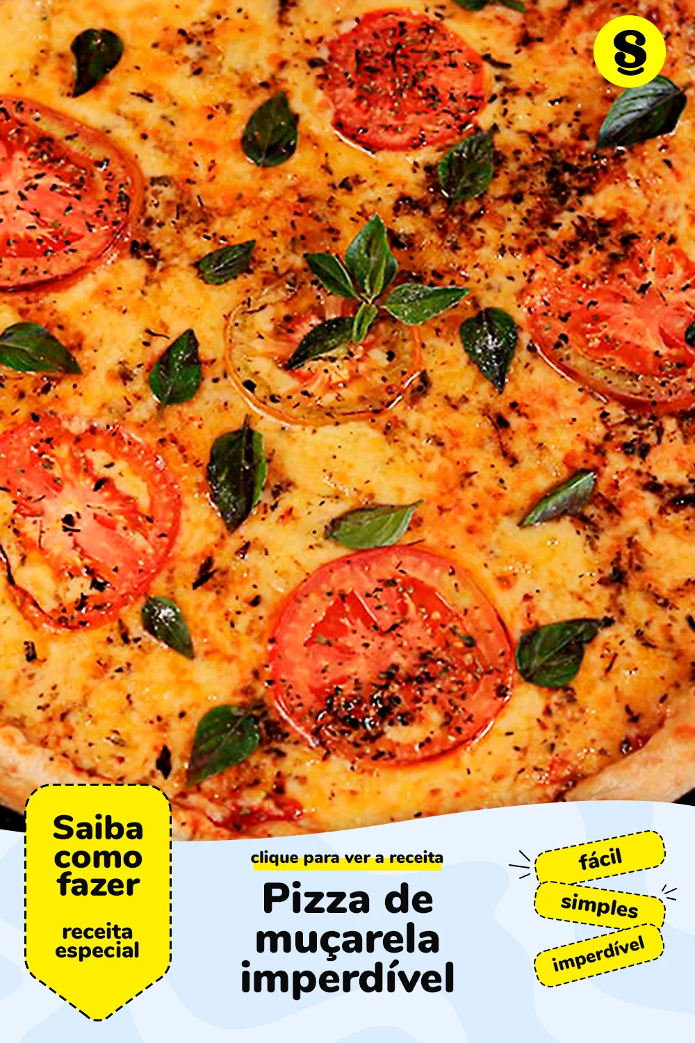 Receita de pizza de muçarela