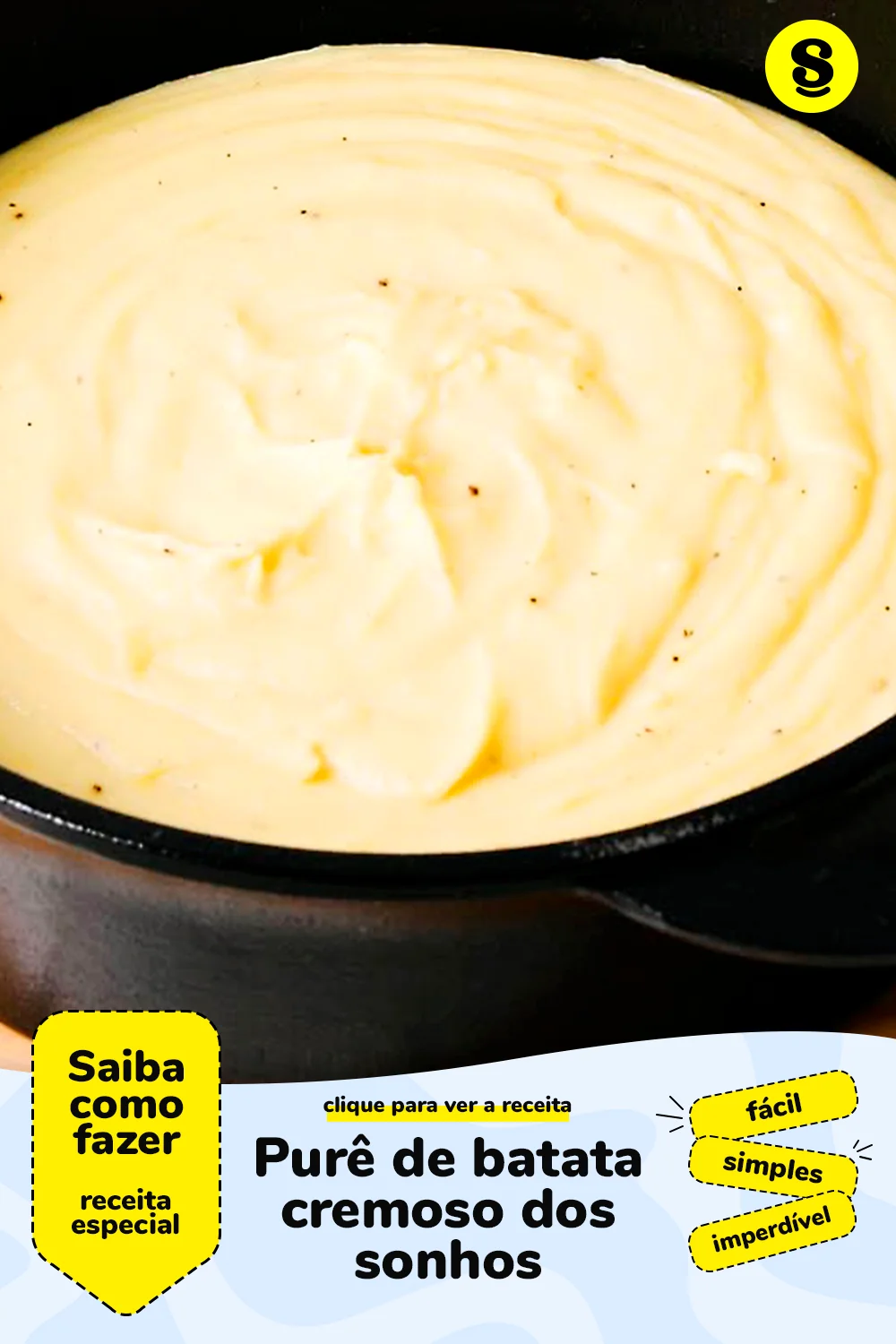 Receita de purê de batata cremoso