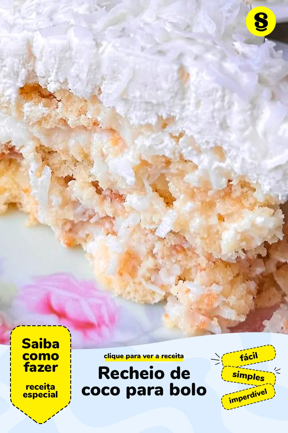 Receita de recheio de coco para bolo