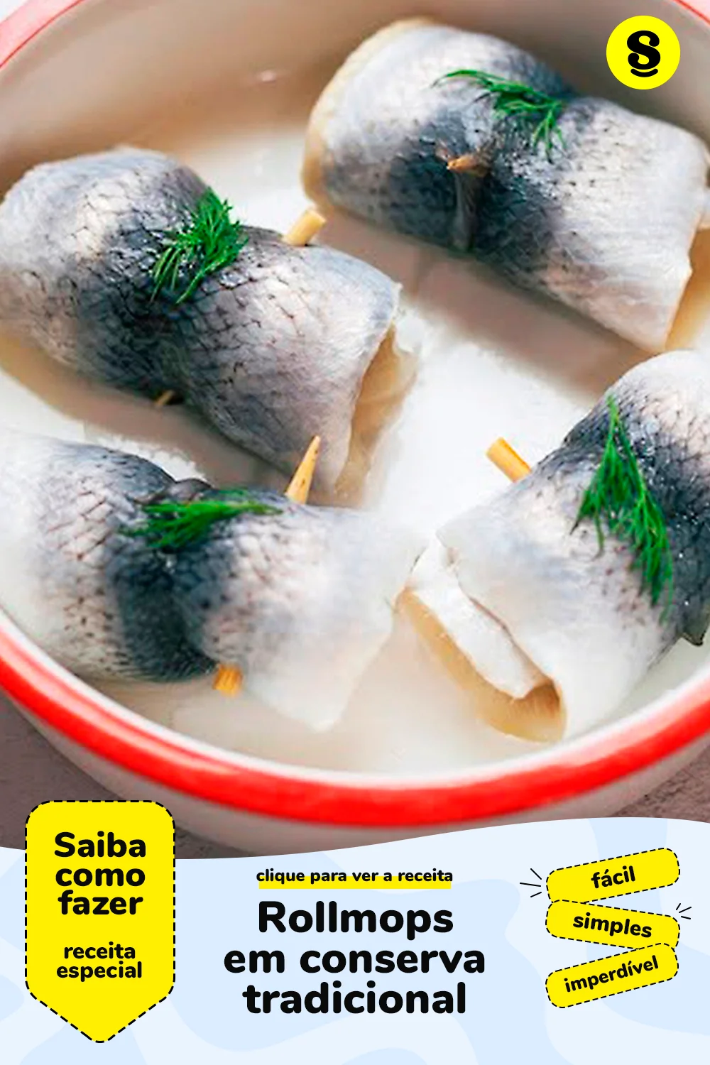 Receita de rollmops em conserva
