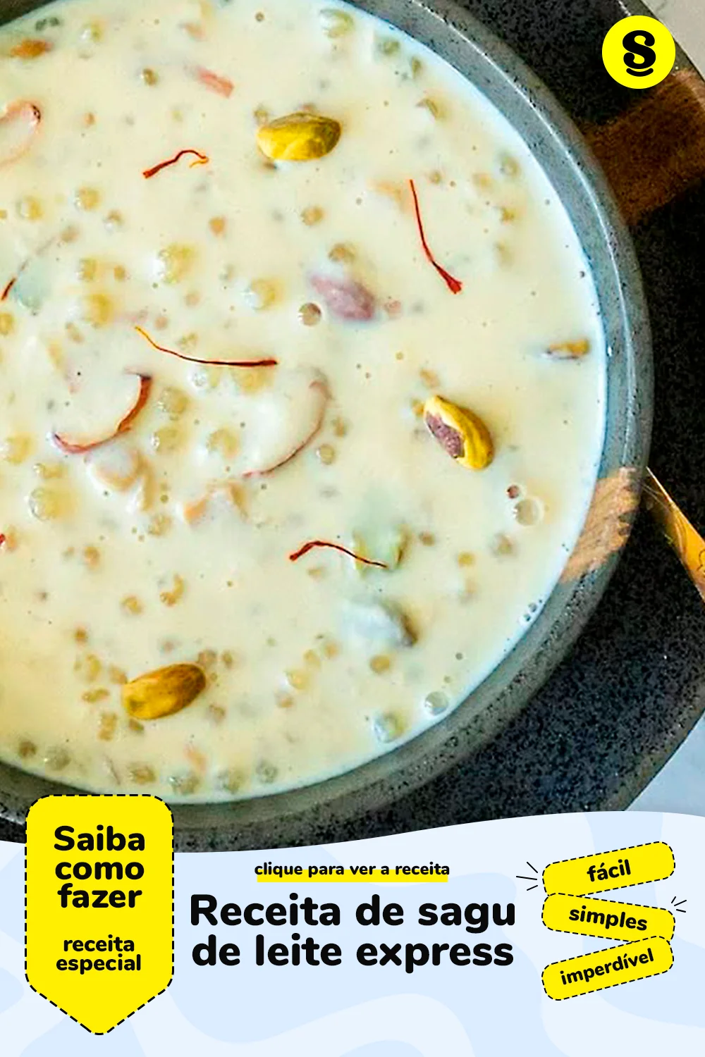 Receita de sagu de leite