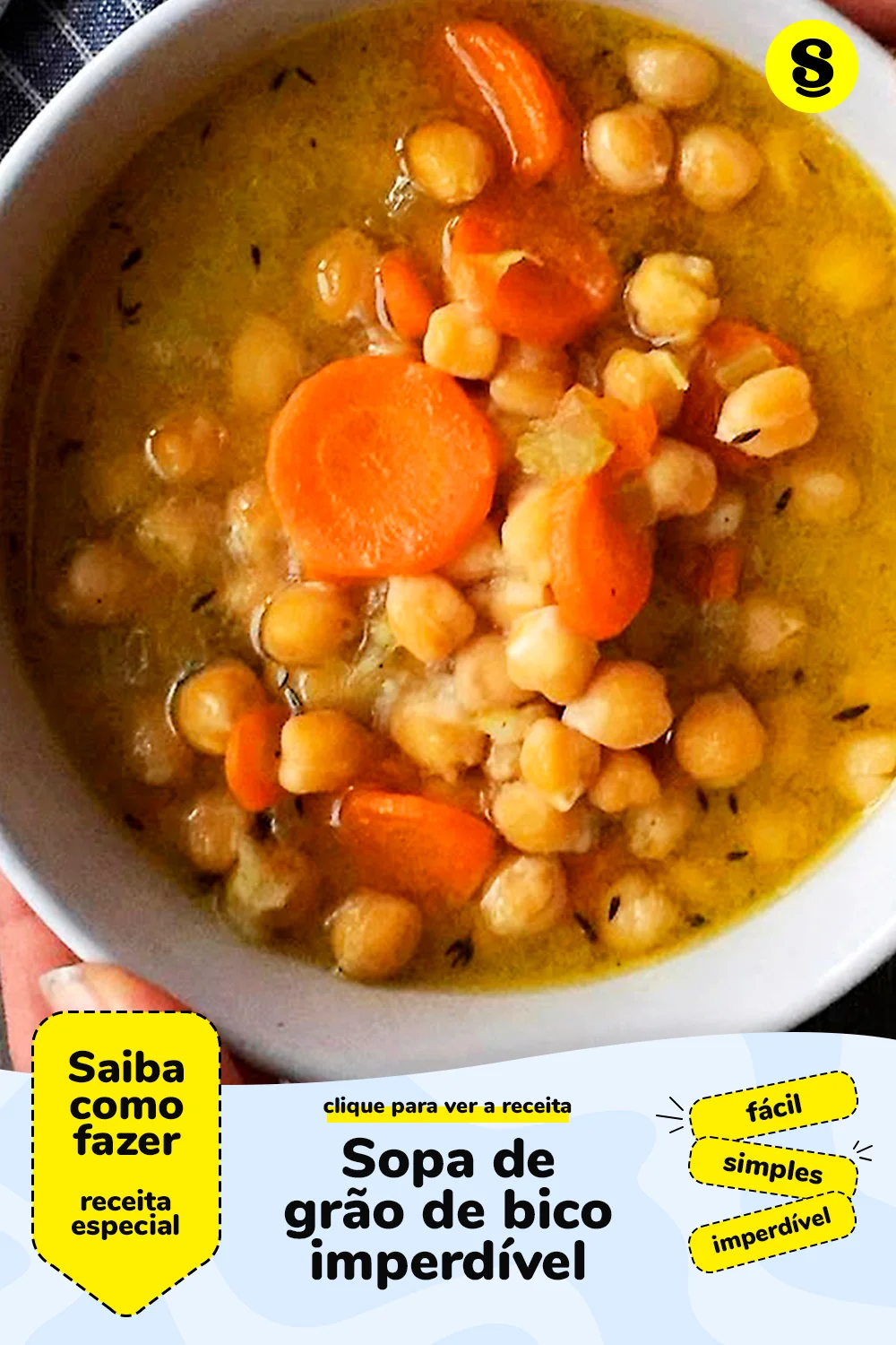 Receita de sopa de grão de bico