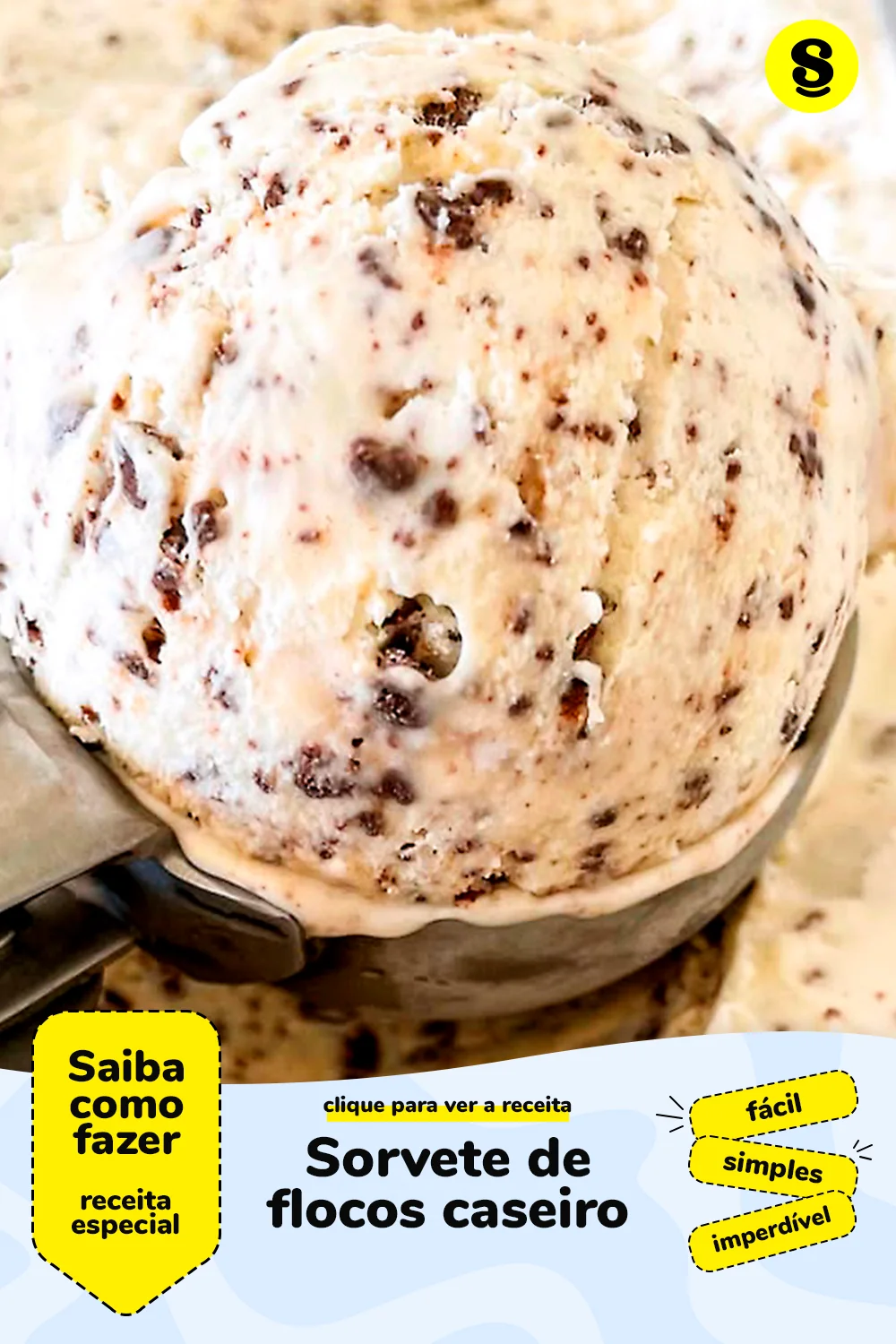 Receita de sorvete de flocos caseiro