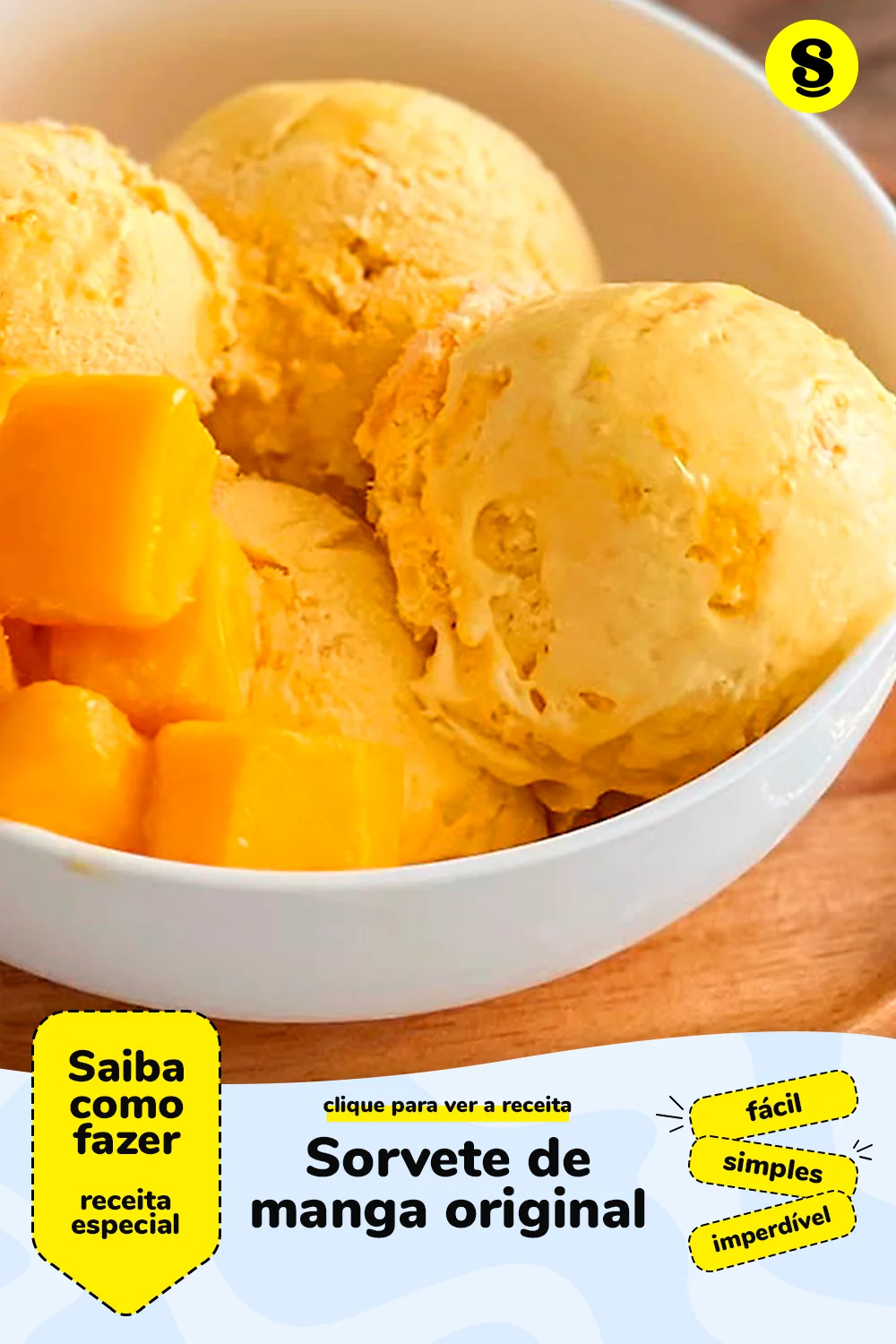 Receita de sorvete de manga