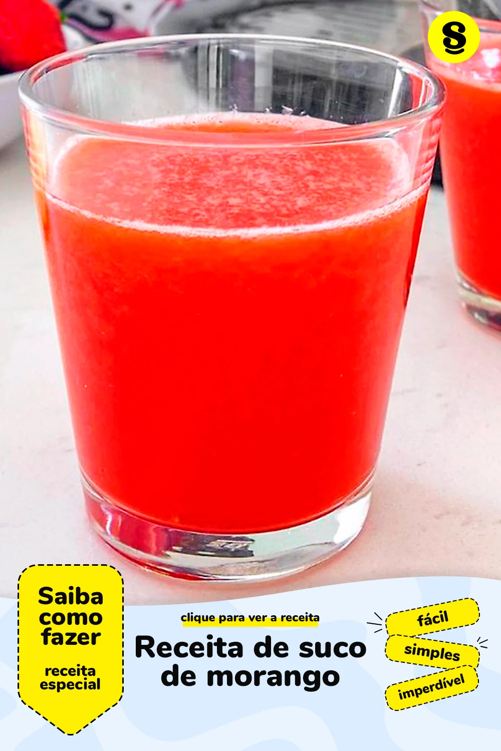 Receita de suco de morango