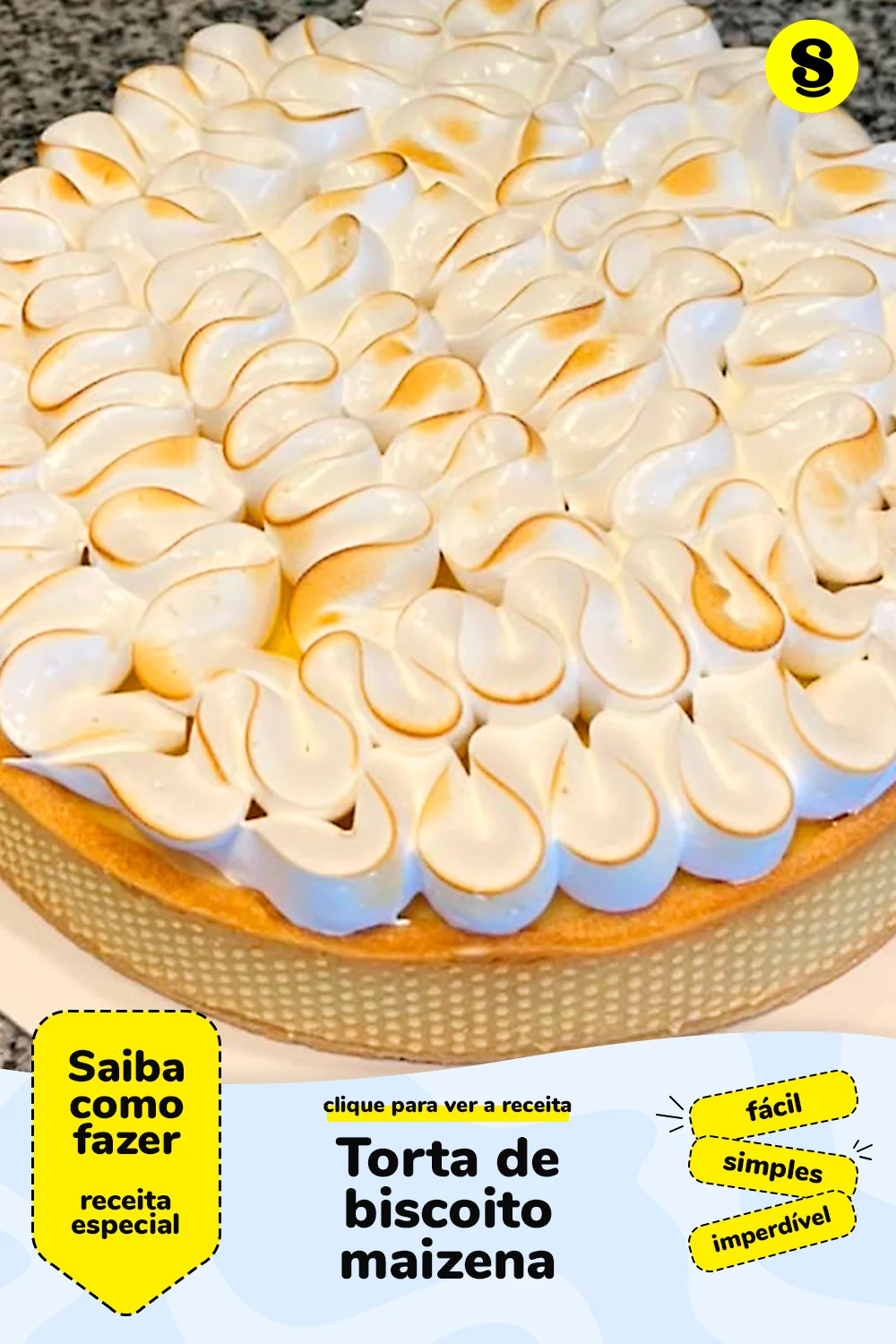 Receita de torta de biscoito maizena