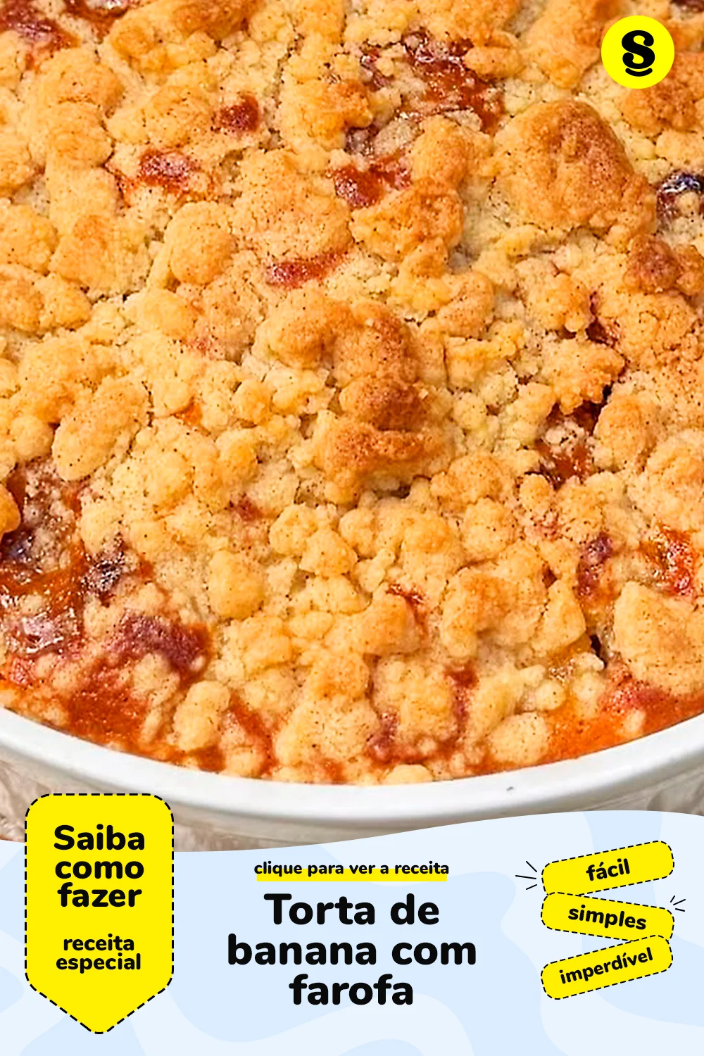 Receita de torta de banana com farofa