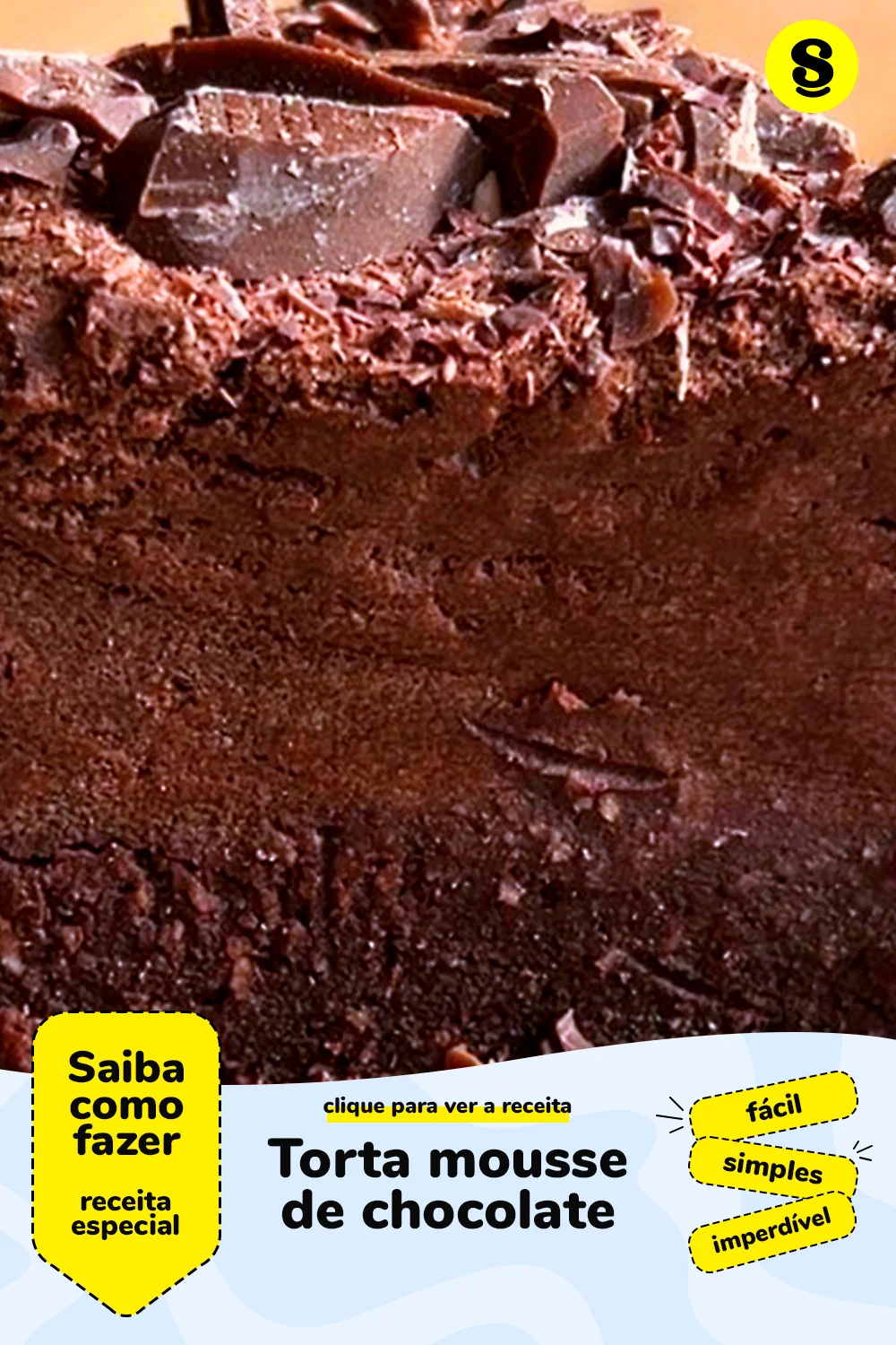 Receita de torta mousse de chocolate