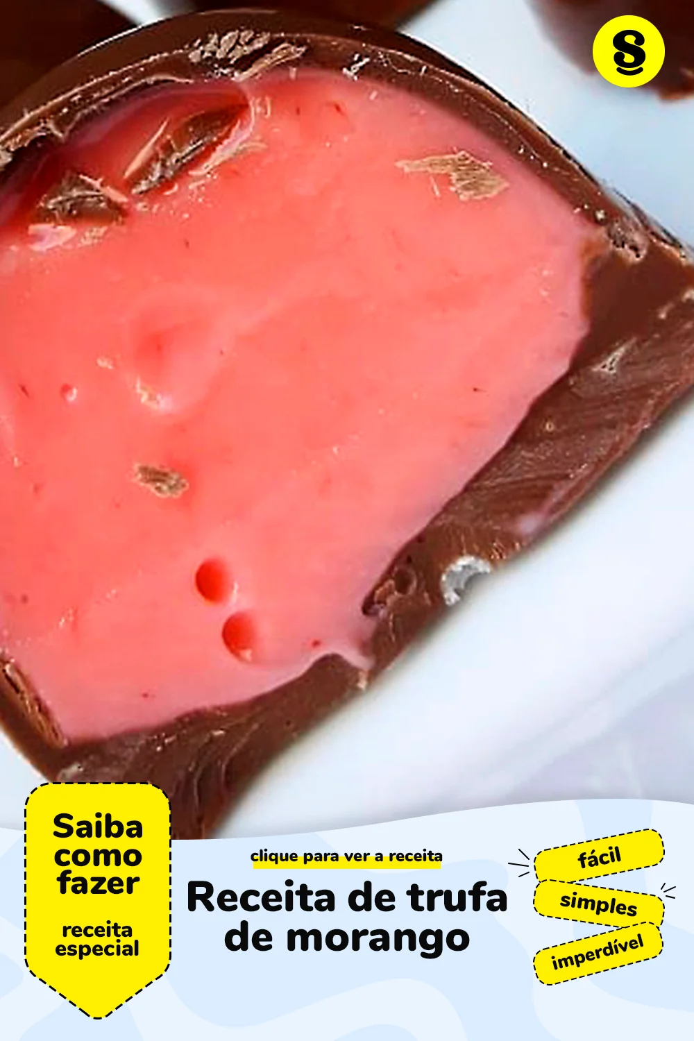 Receita de trufa de morango