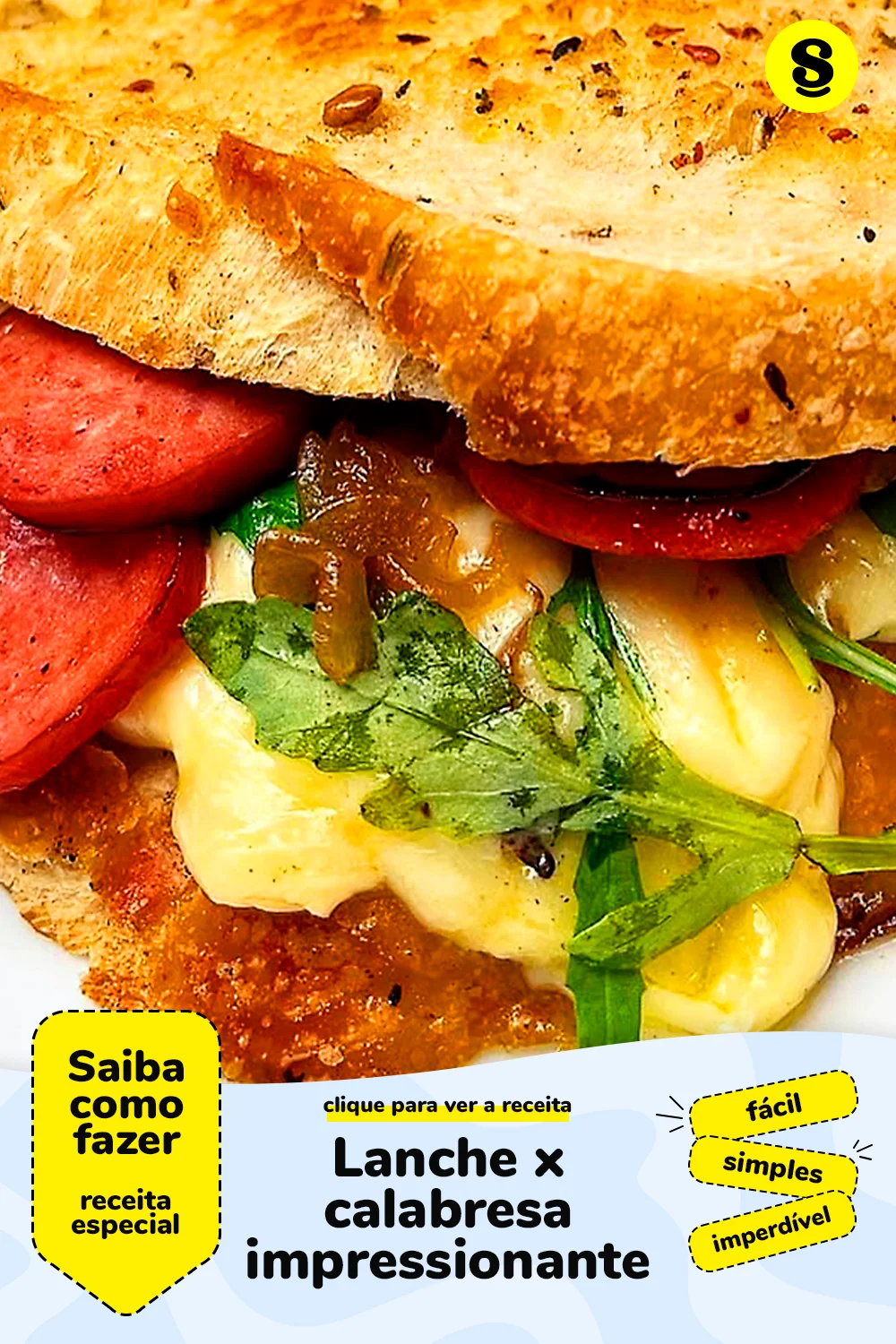 Receita de lanche x calabresa