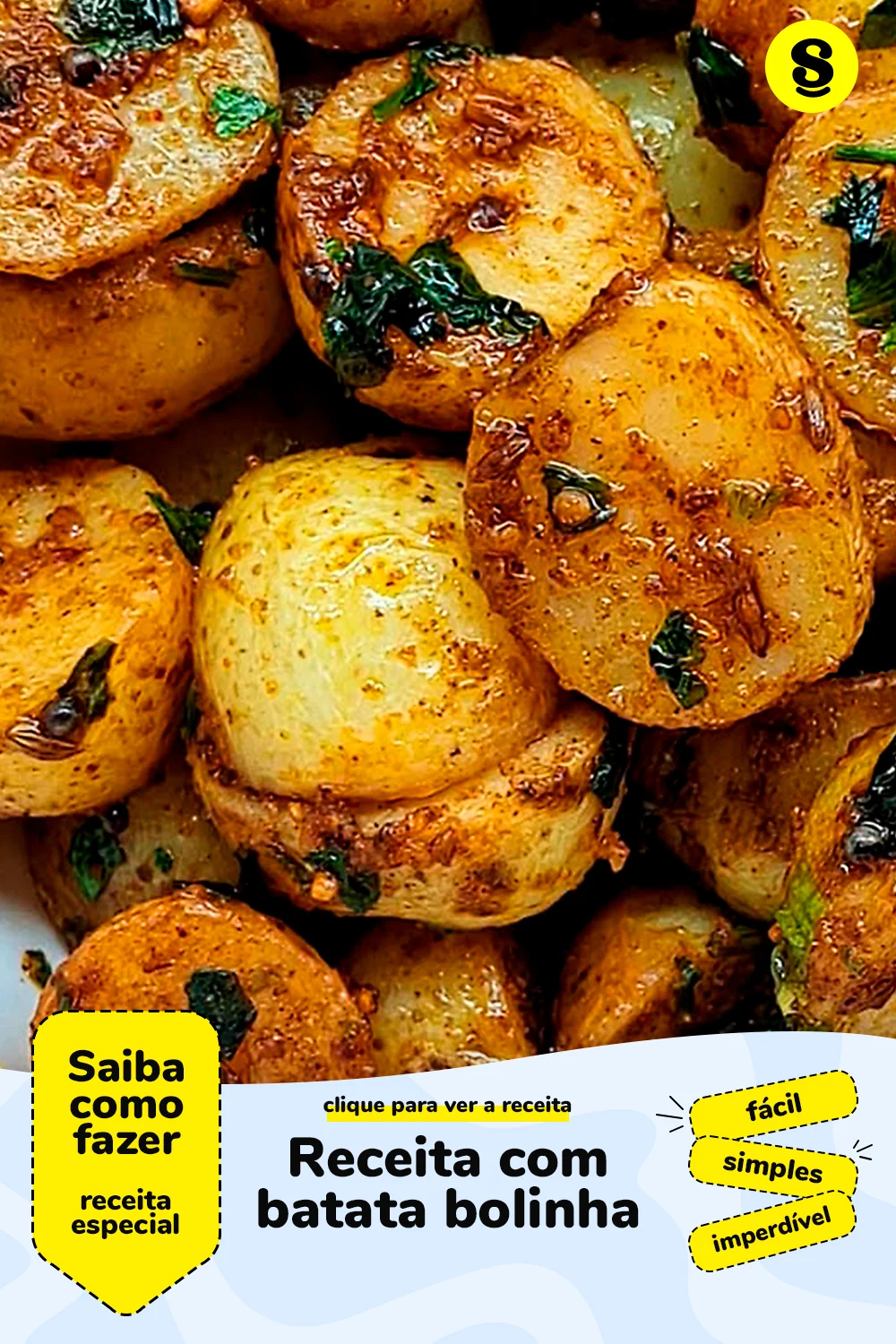 Receita de receita com batata bolinha