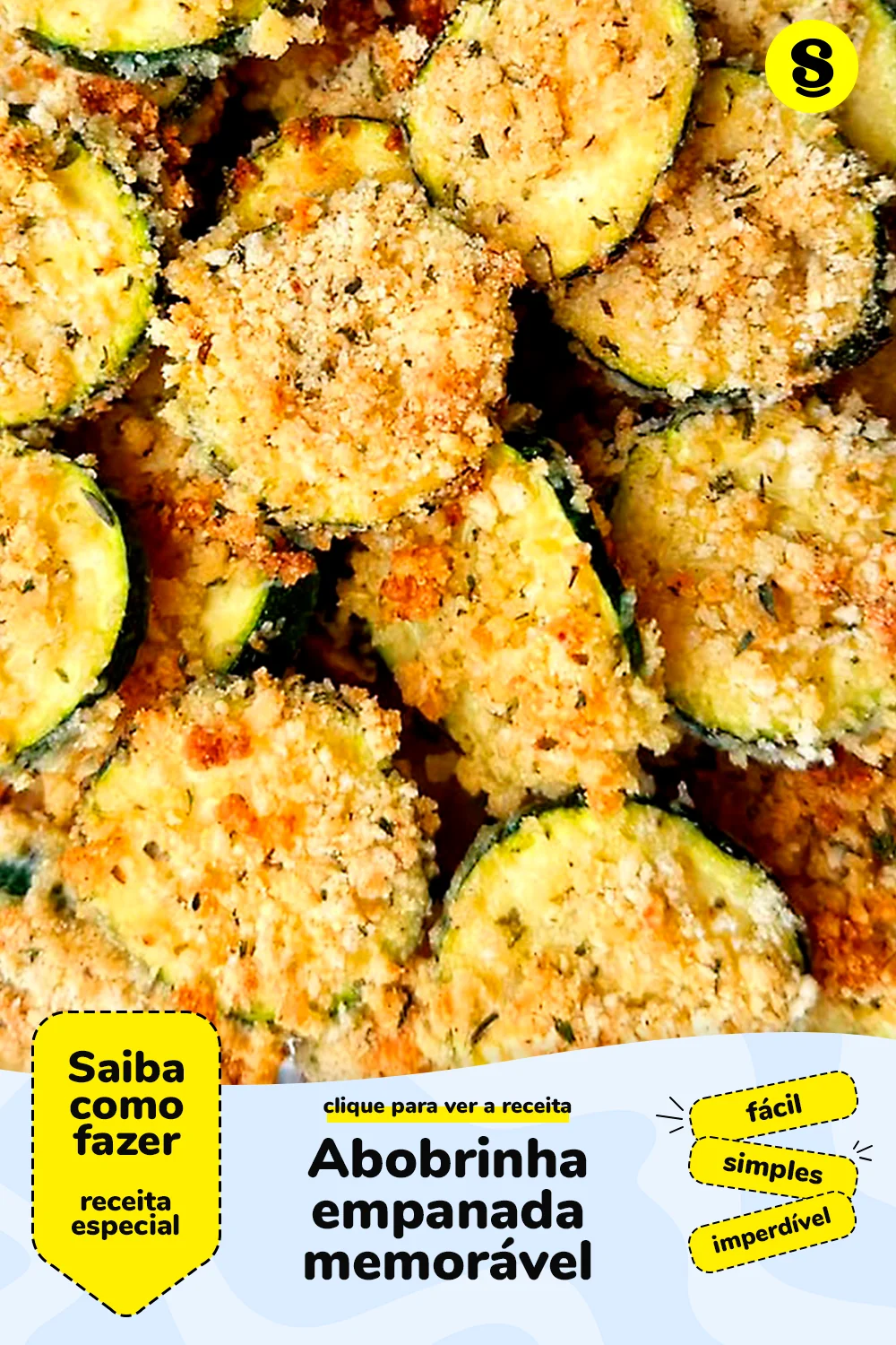 Receita de abobrinha empanada