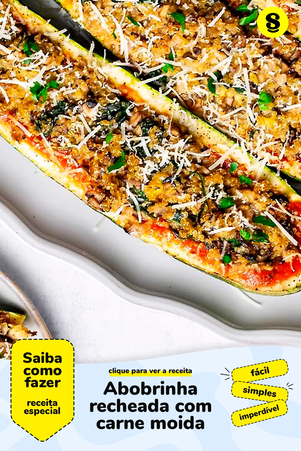Receita de abobrinha recheada com carne moida