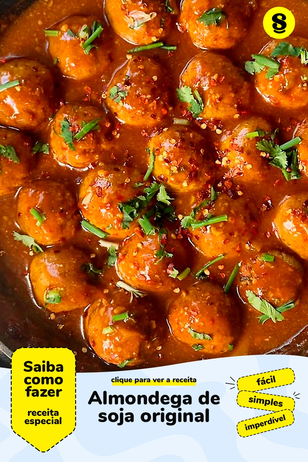 Receita de almondega de soja