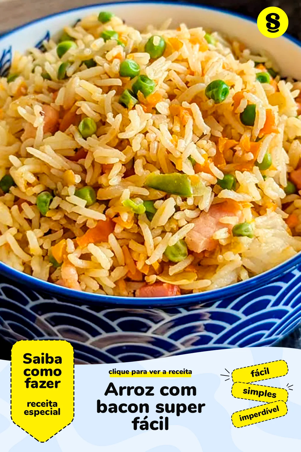 Receita de arroz com bacon